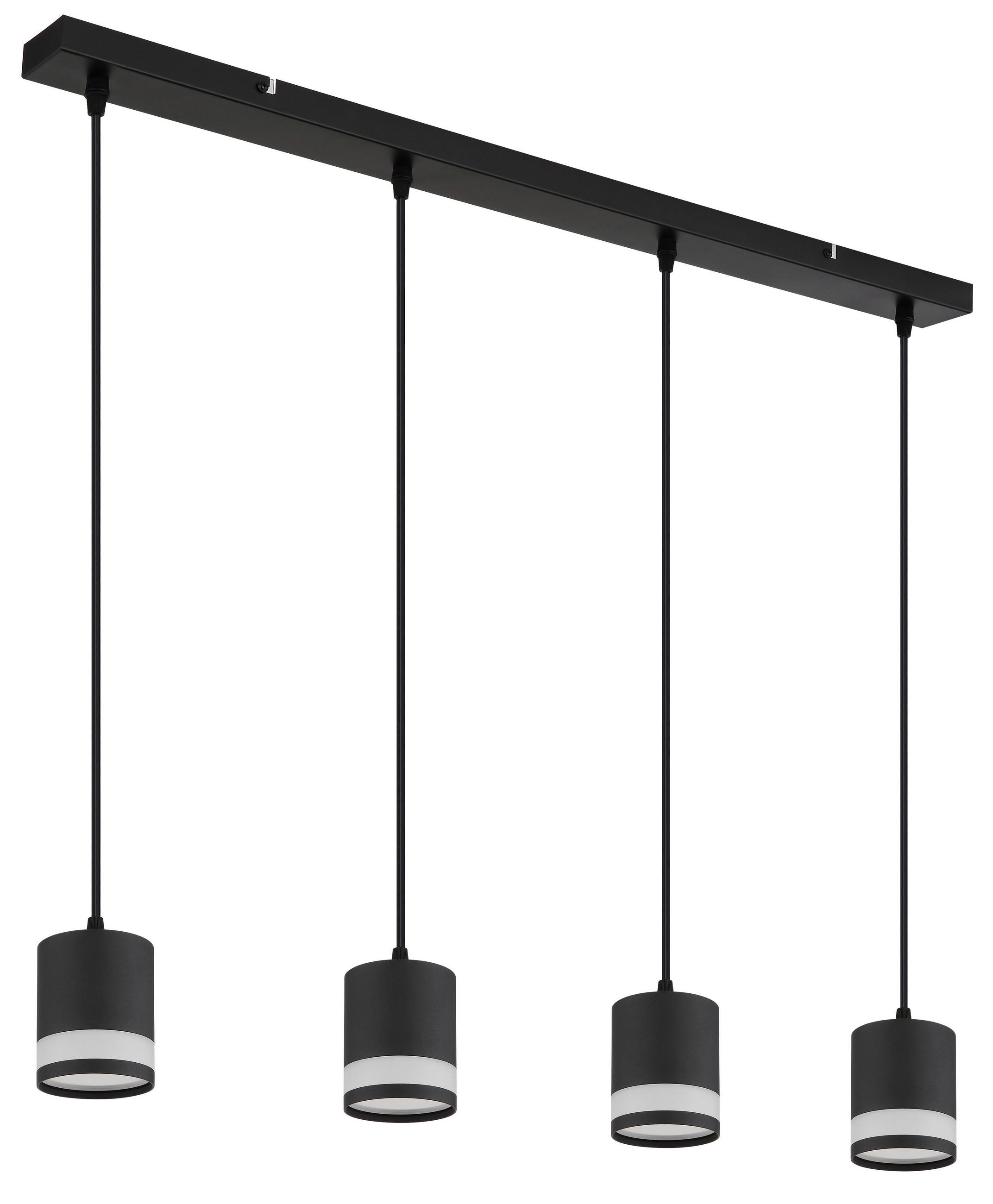 GLOBO Hängeleuchte Opal schwarz Kunststoff Metall B/H/L: ca. 8,2x120x80 cm 4.0 Brennstellen