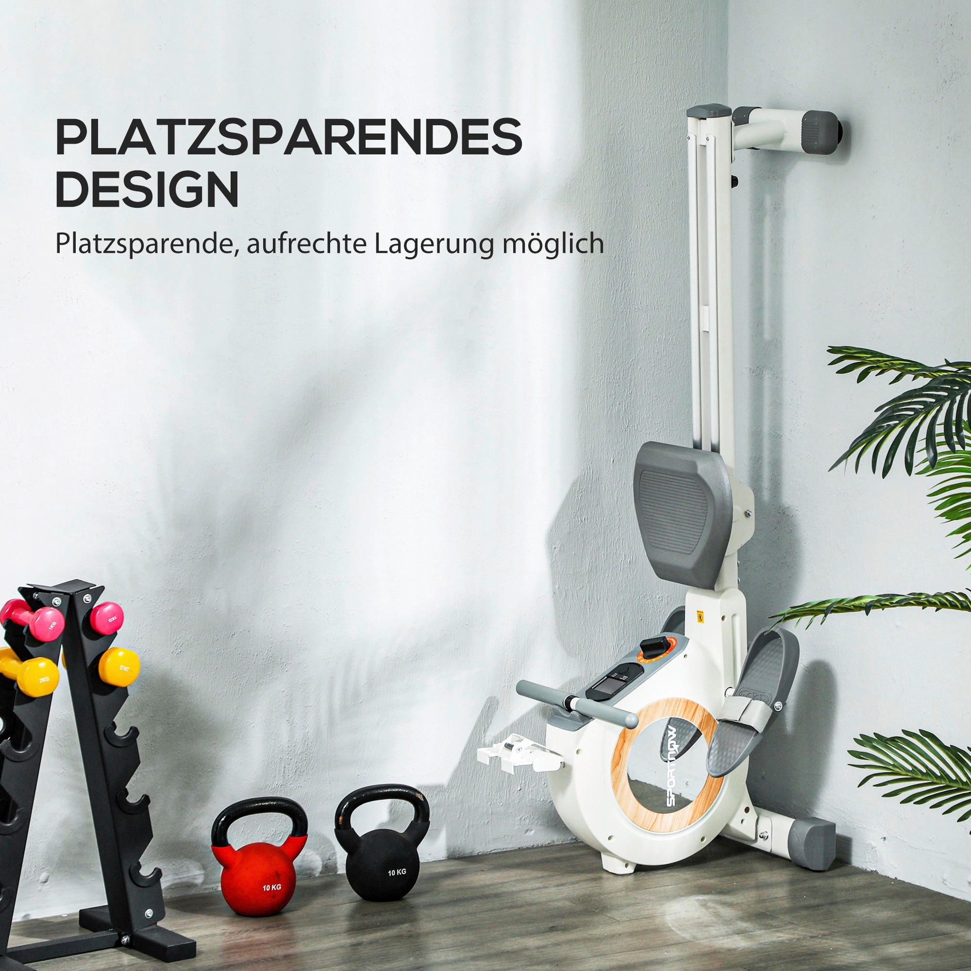 Thumbnail - SPORTNOW Rudergerät weiß Kunststoff B/H/L: ca. 45x64x150 cm