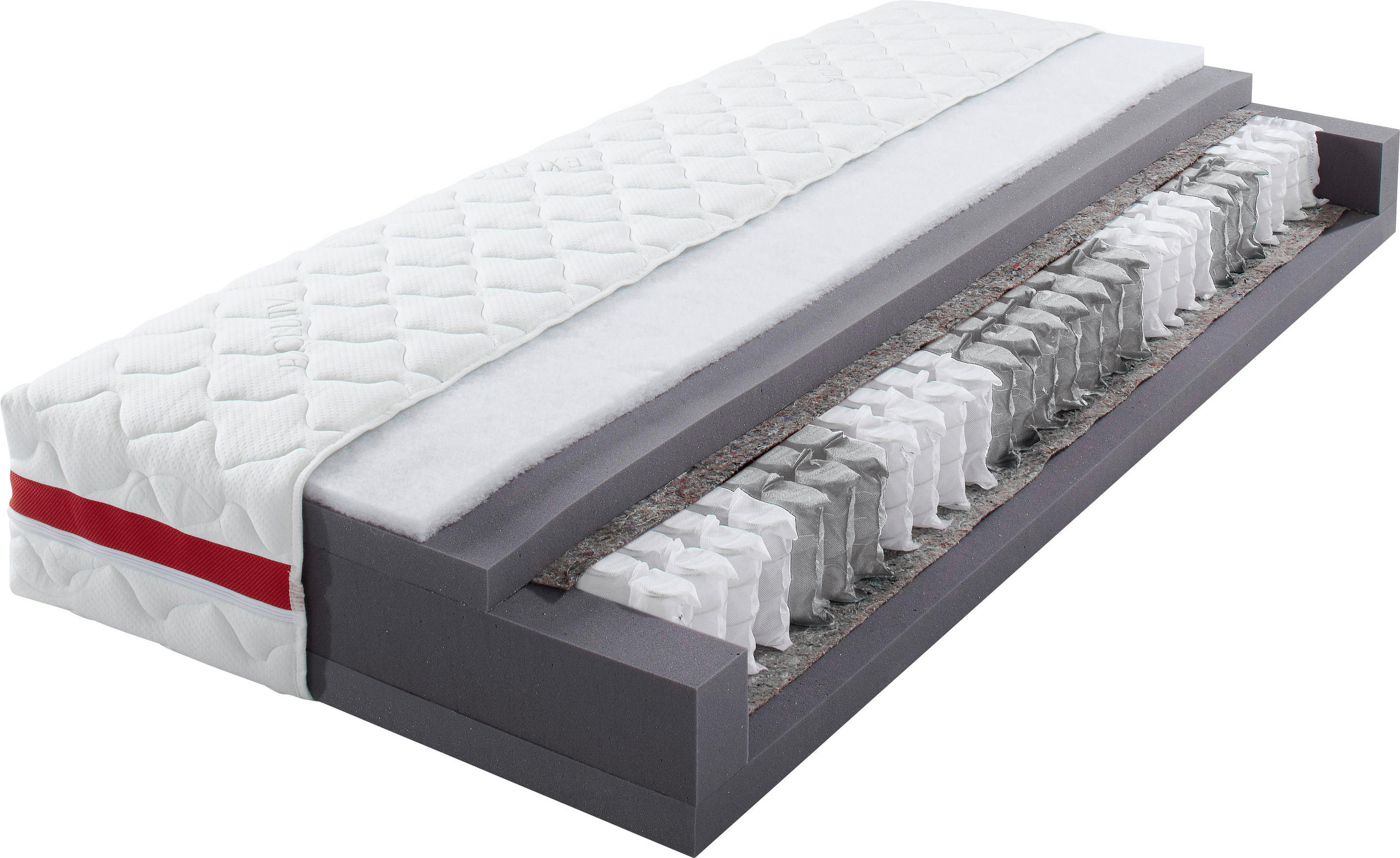 Thumbnail - Tonnentaschenfederkernmatratze Titan weiß Liegefläche B/L: ca. 90x200 cm