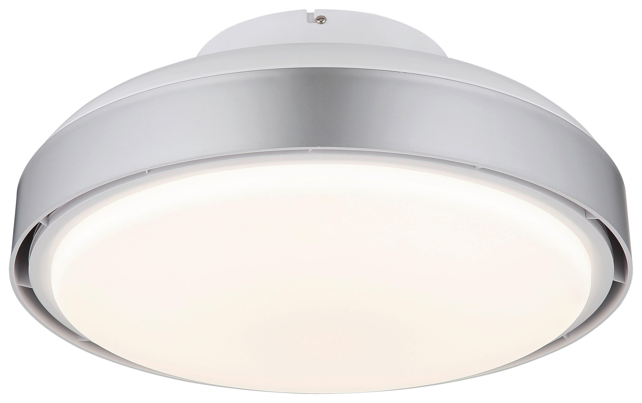 GLOBO LED-Deckenventilator Opal silber weiß Acryl Kunststoff H/D: ca. 20x45 cm 1 Brennstellen