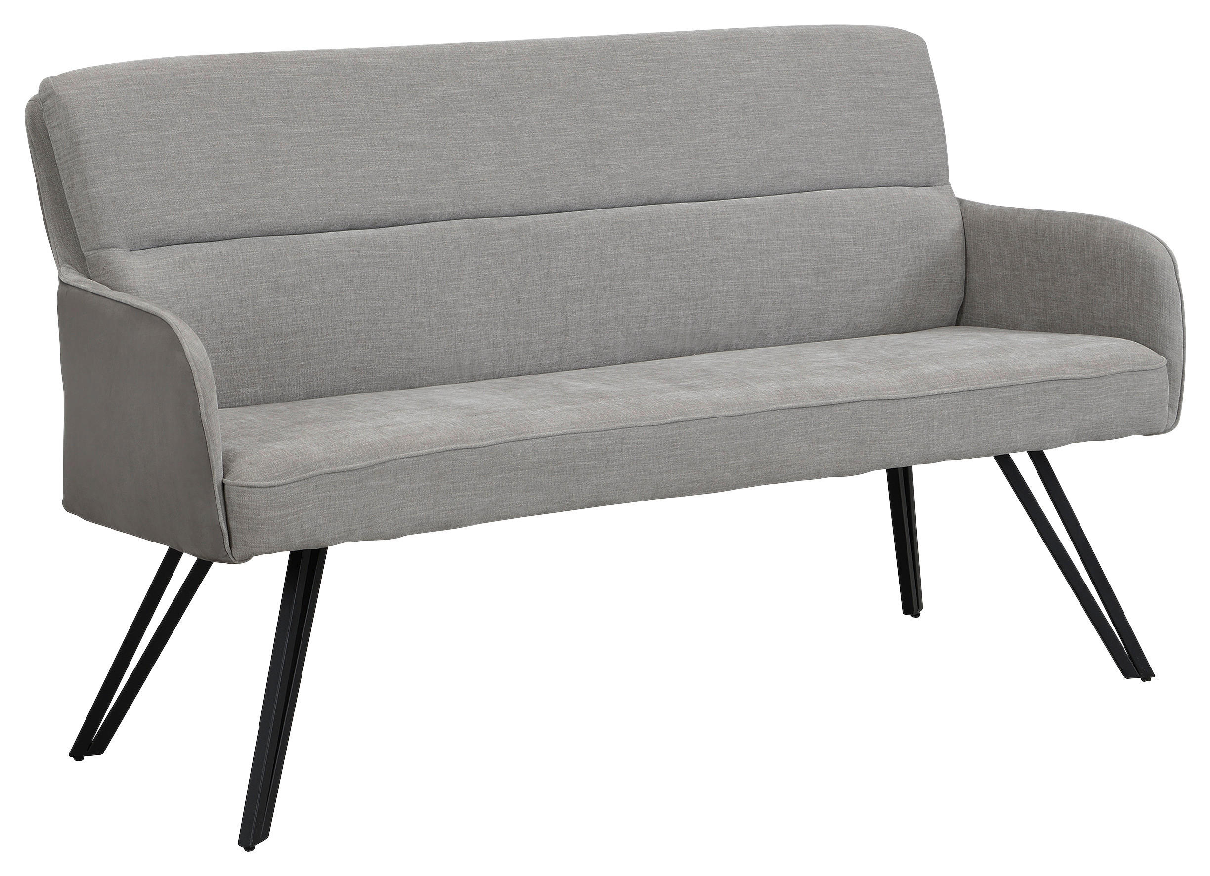 Sitzbank TINO schwarz grau Metall Microfaser B/H/T: ca. 140x94x67 cm