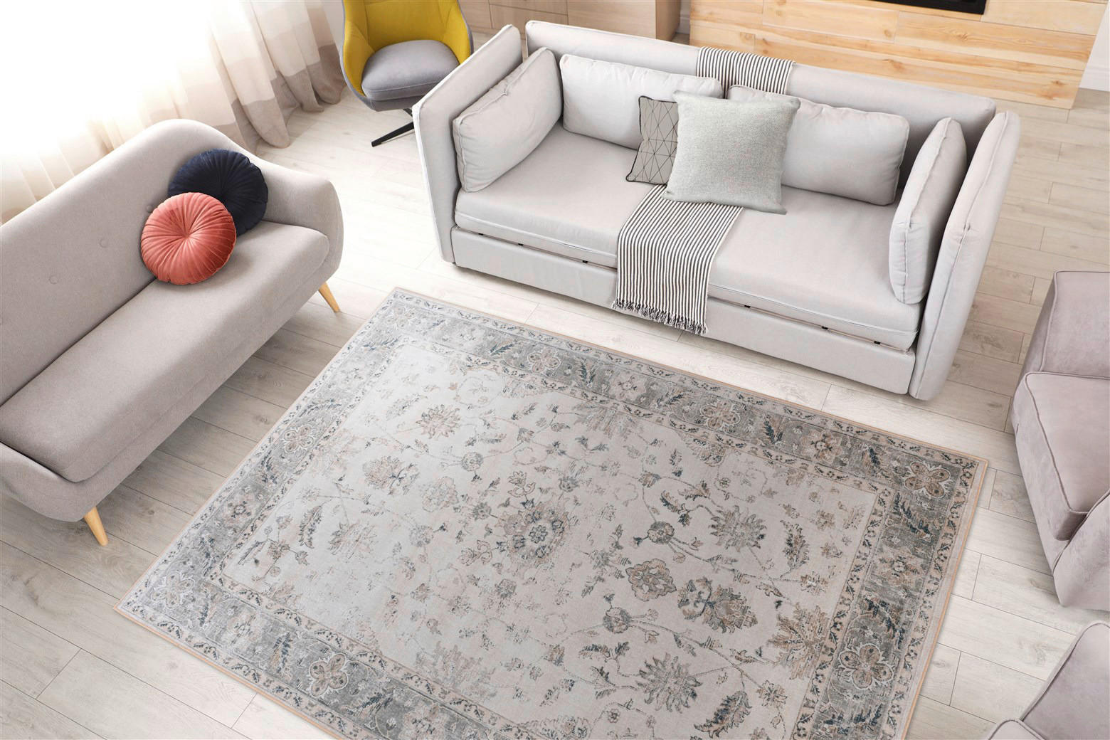 Thumbnail - Arte Espina Flachflorteppich Prayer 325 beige B/H/L: ca. 80x0,5x150 cm