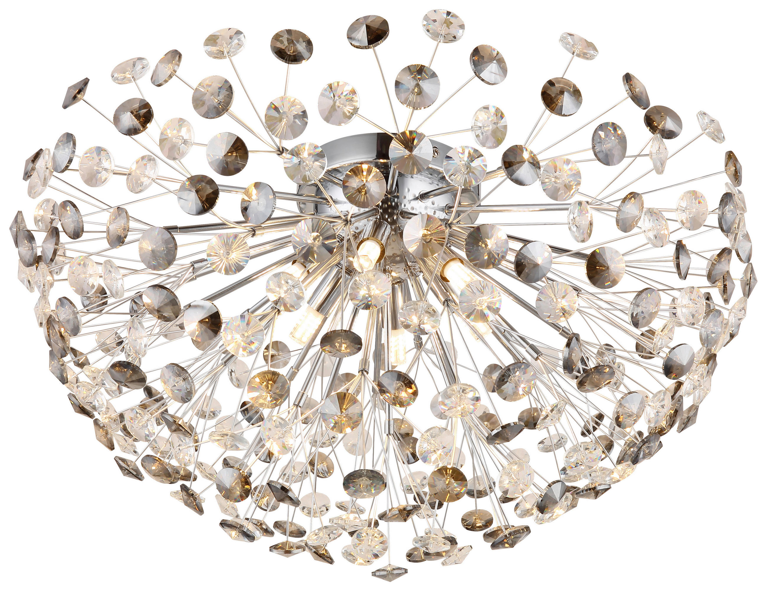 GLOBO LED-Deckenleuchte gold klar Metall H/D: ca. 25x45 cm 4 Brennstellen