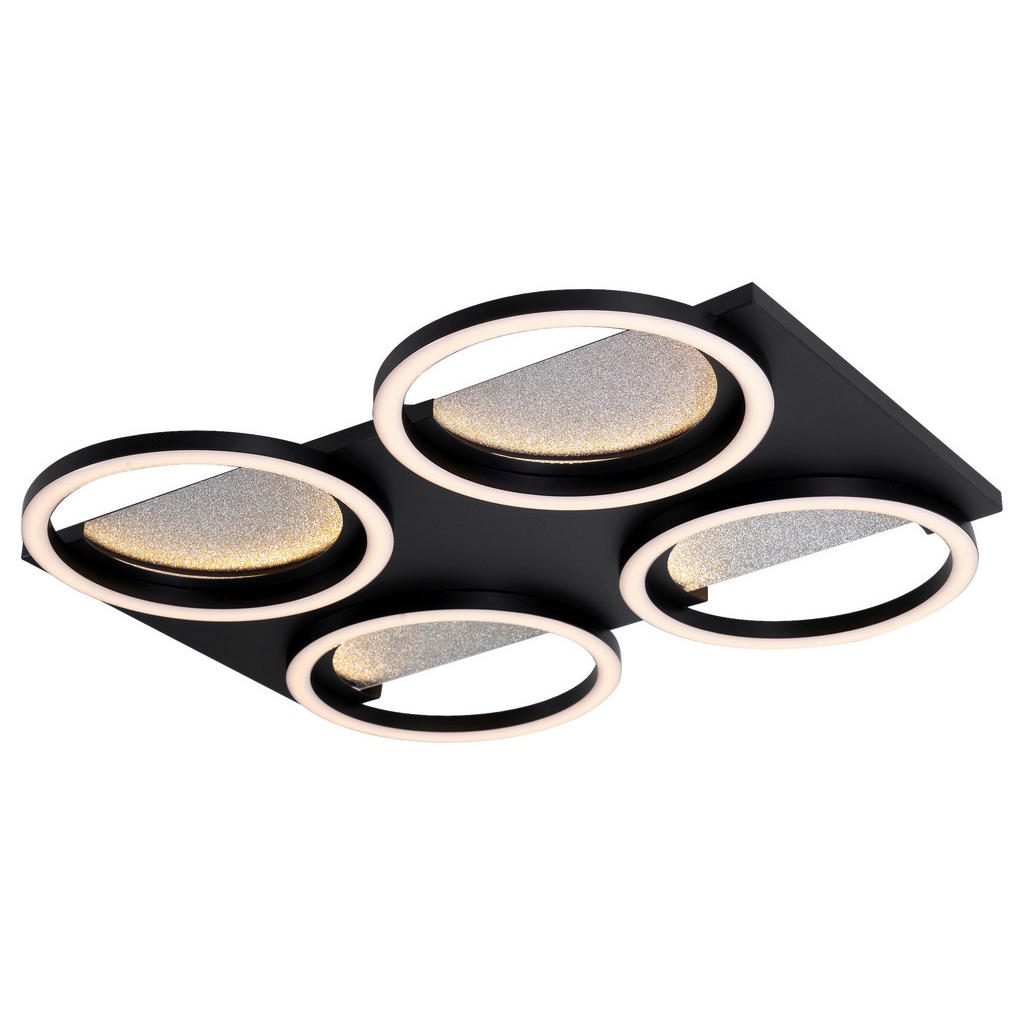 Thumbnail - POCOline LED-Deckenleuchte Arietty schwarz Metall Kunststoff B/H/L: ca. 44,5x7x48 cm