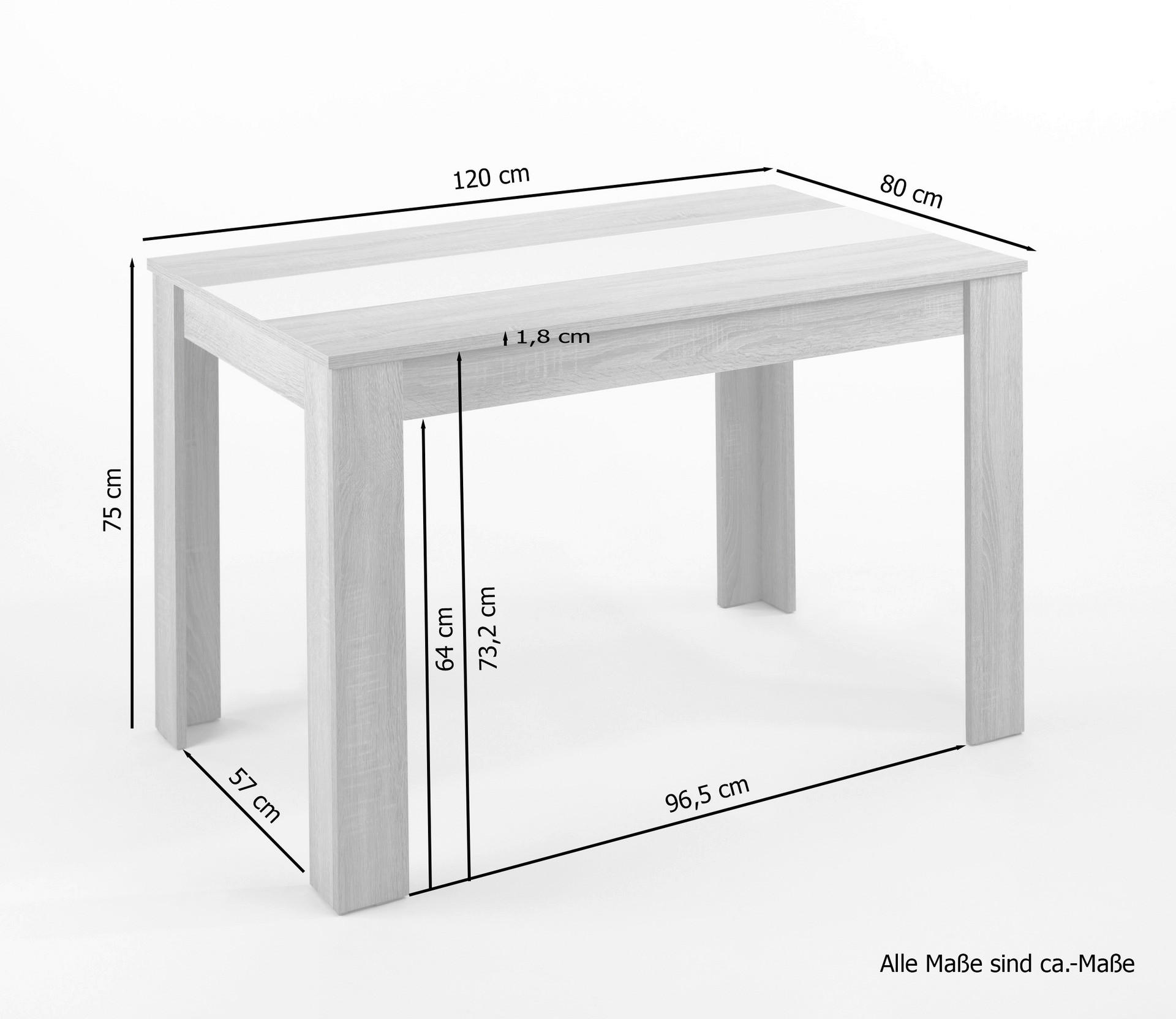 Thumbnail - Tisch NORI Eiche Sonoma Nachbildung B/H/T: ca. 120x75x80 cm
