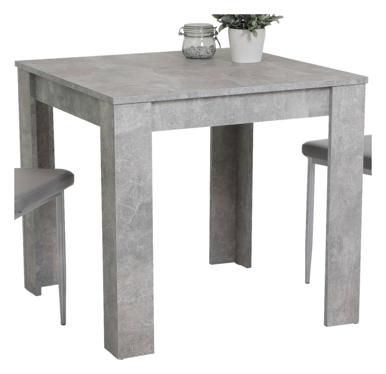 Esstisch Erika Beton Optik B/H/T: ca. 80x76x80 cm
