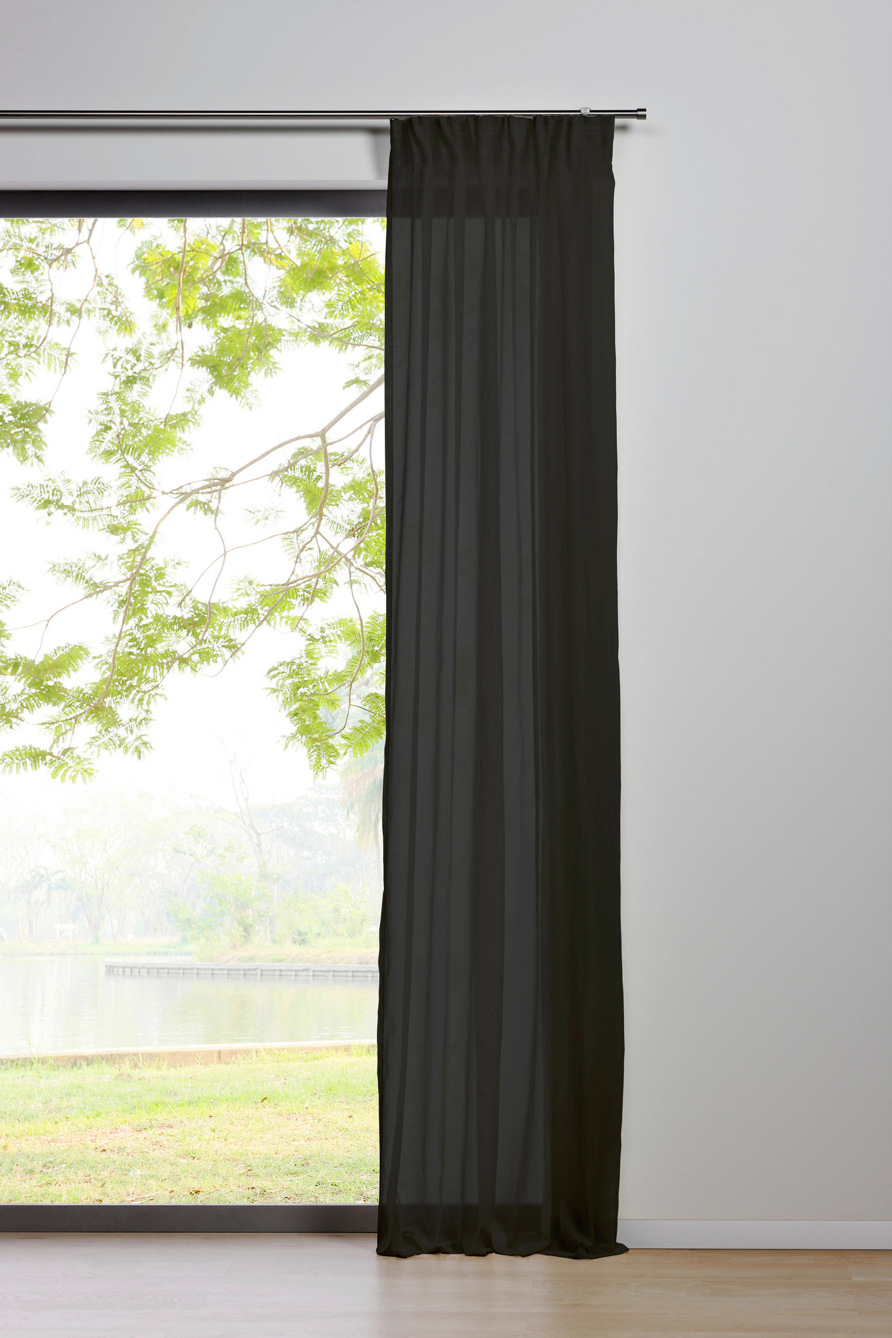 Kombivorhang PURE schwarz B/L: ca. 135x300 cm