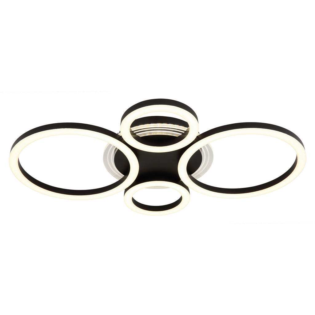 Thumbnail - GLOBO LED-Deckenleuchte Loretta mattschwarz Metall Acryl B/H/L: ca. 35,5x6,1x53 cm