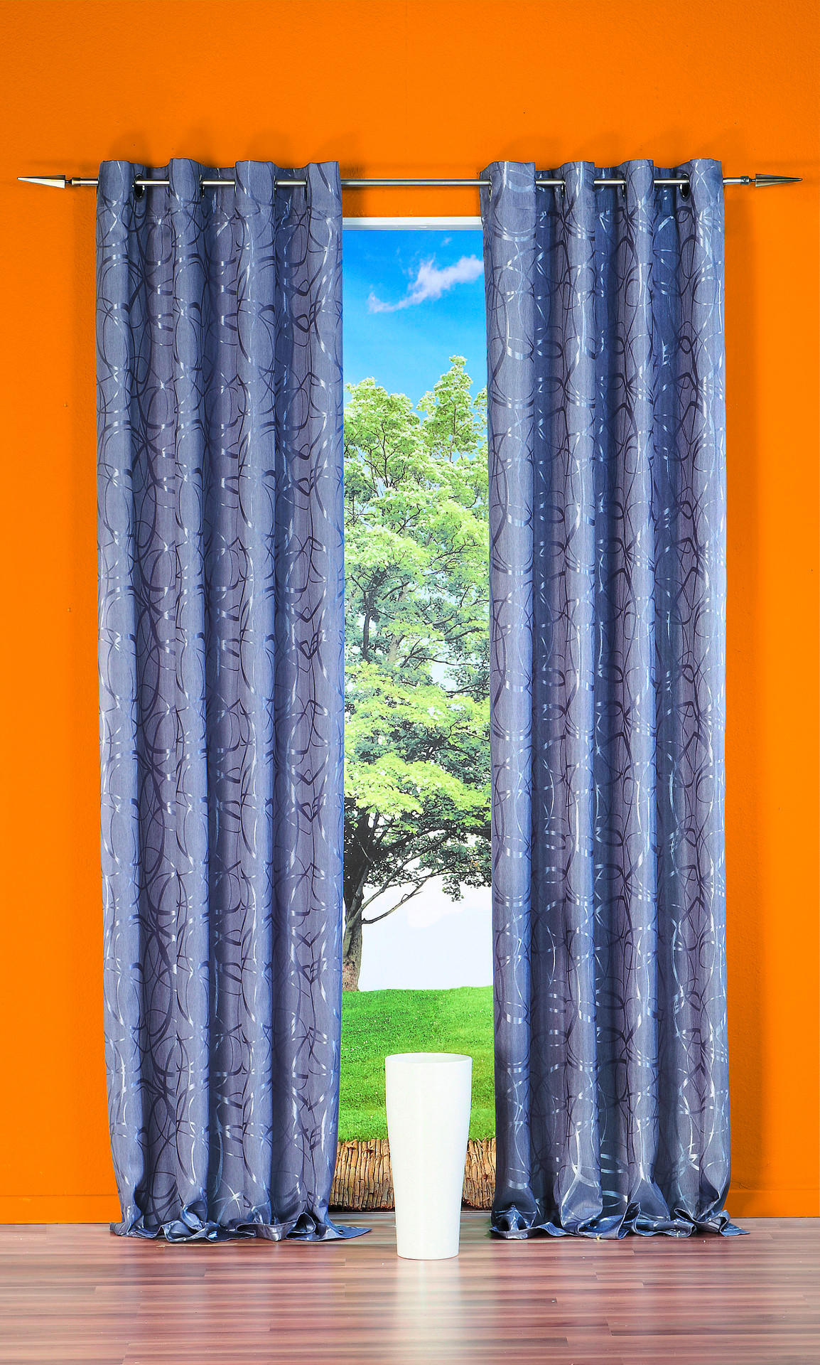 POCOline Ösenvorhang Eaton silber B/L: ca. 140x245 cm