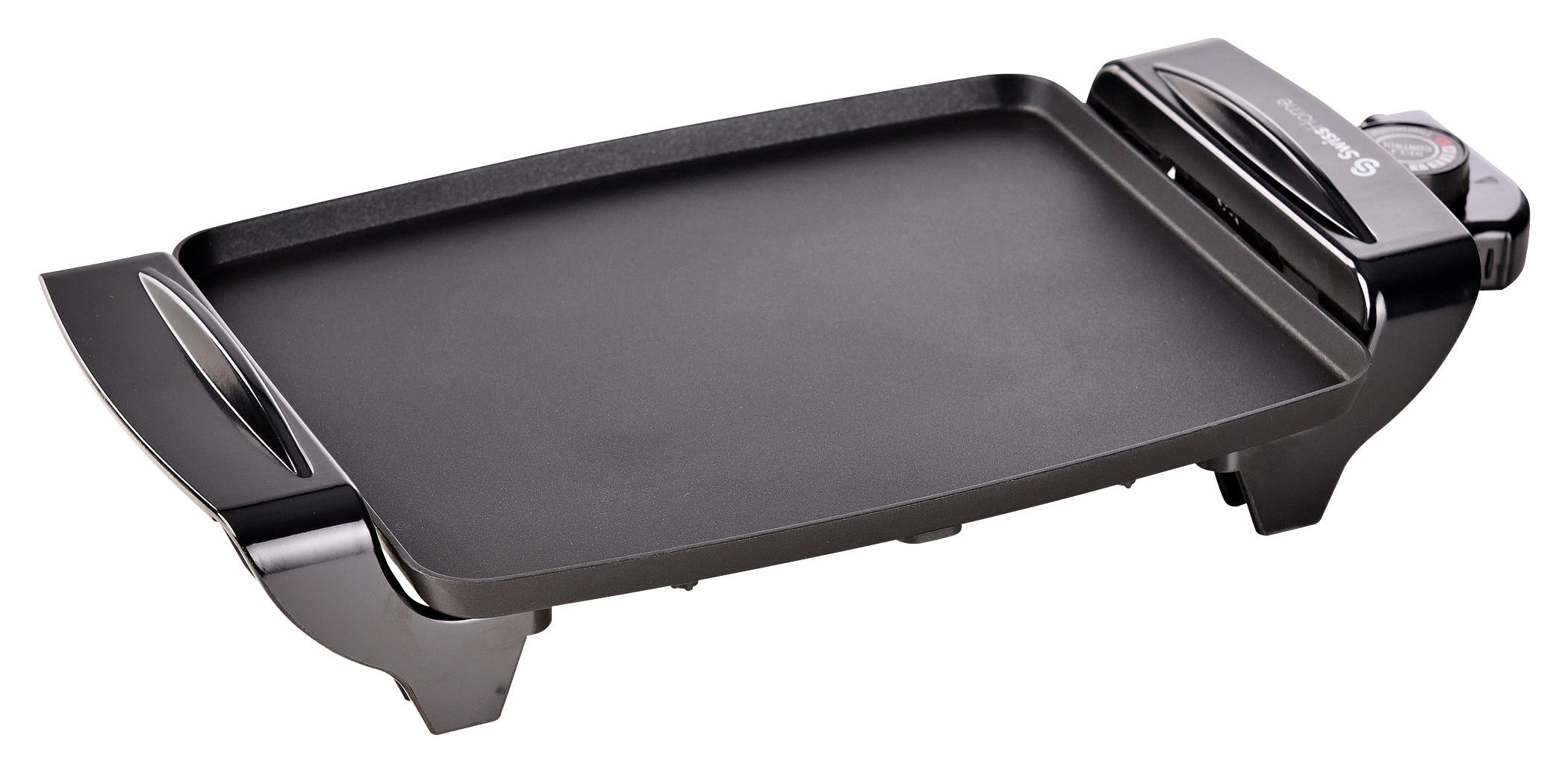 SWISS HOME Grillplatte schwarz Aluminium B/H/L: ca. 10,2x22,8x38,6 cm