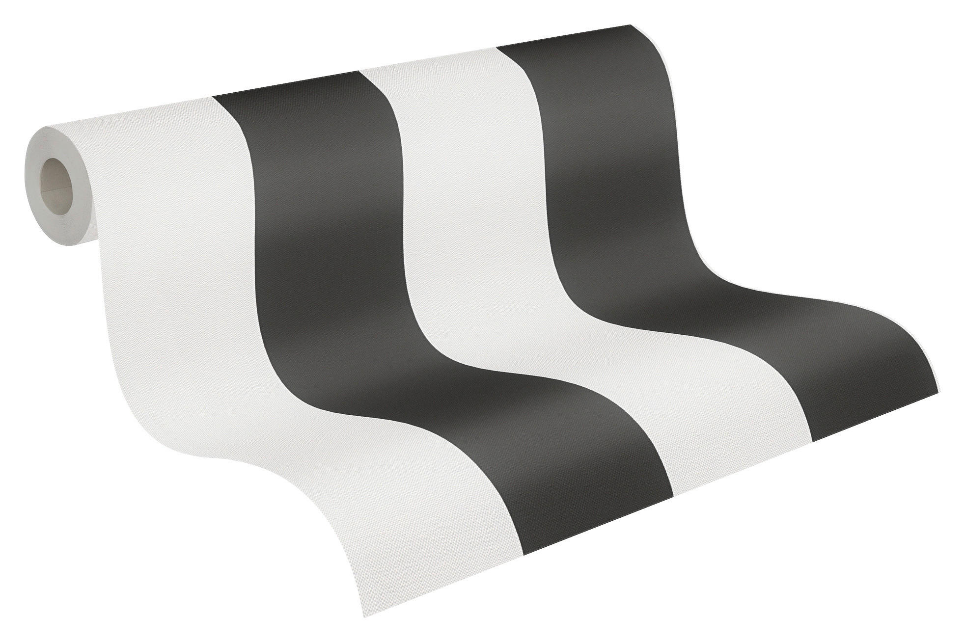 A.S.Creation Vliestapete Black & White Streifen schwarz B/L: ca. 53x1005 cm