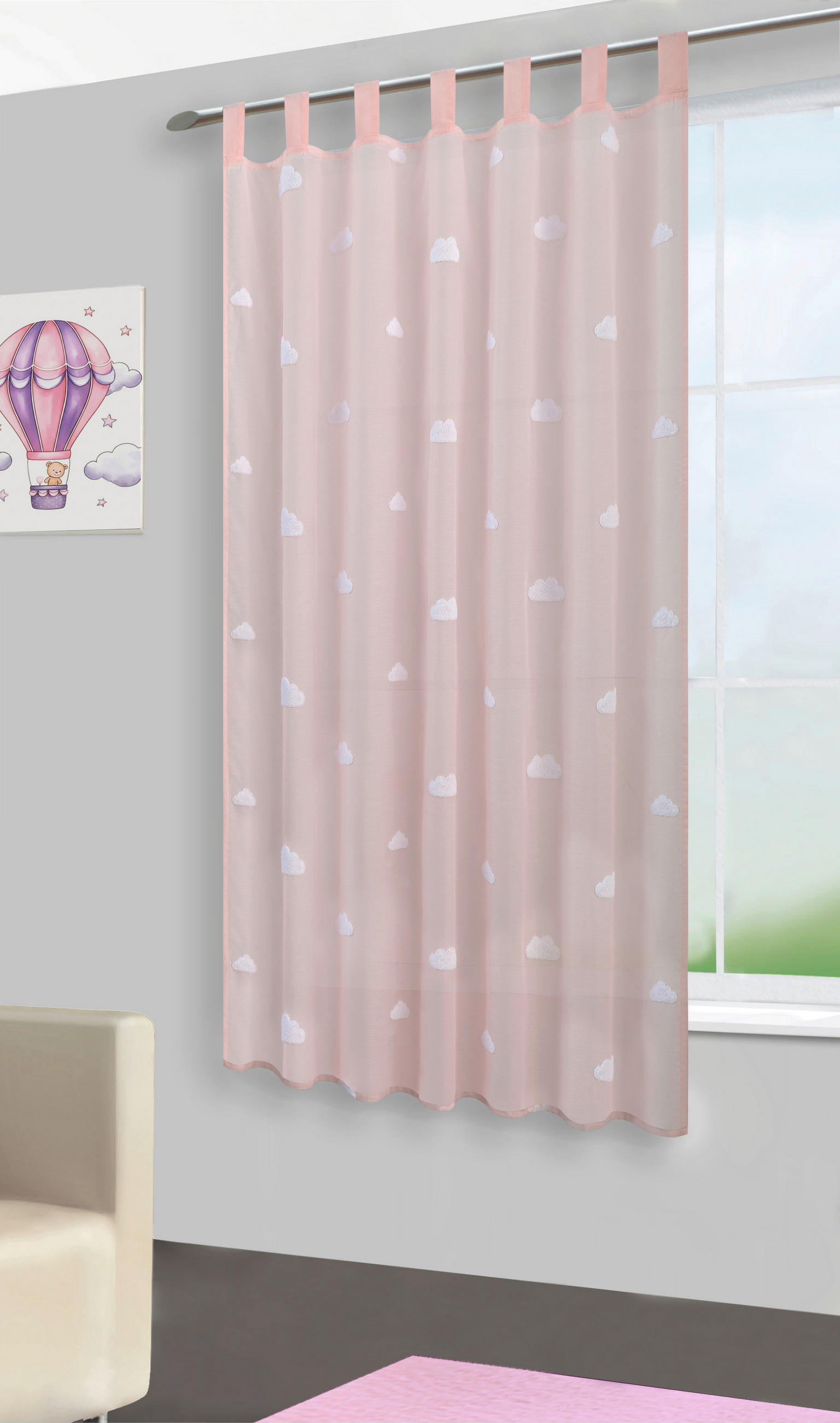Thumbnail - POCOline Kombivorhang Clouds rosé B/L: ca. 140x175 cm