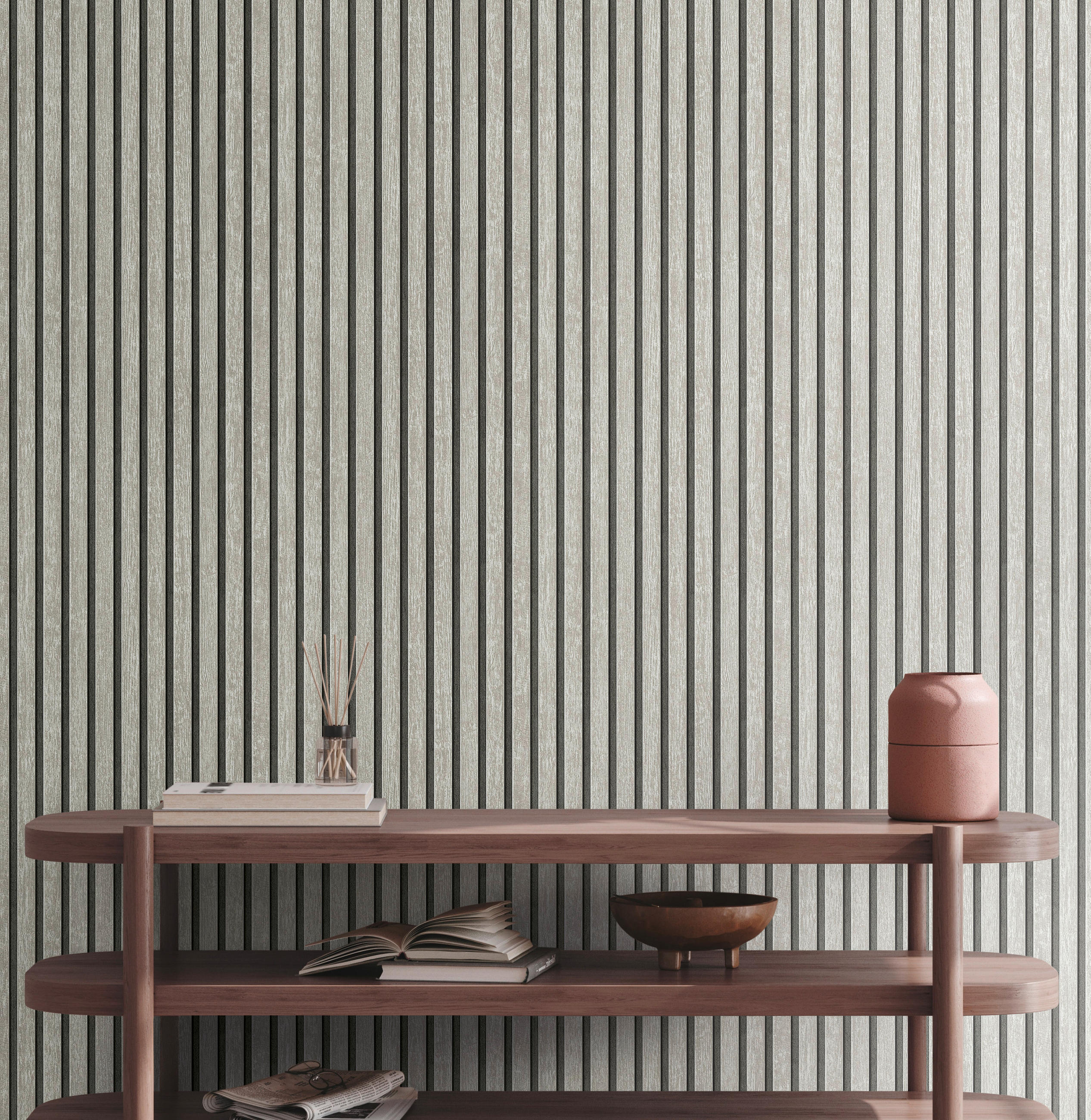 Thumbnail - Vliestapete Akustikpaneel hellgrau B/L: ca. 53x1005 cm