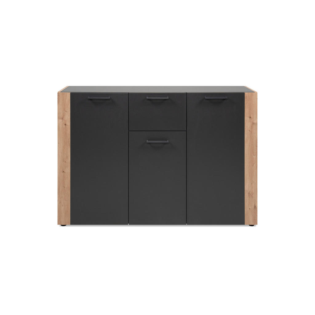 Thumbnail - Kommode Cento anthrazit Eiche Artisan Oak Nachbildung B/H/T: ca. 126x83x35 cm