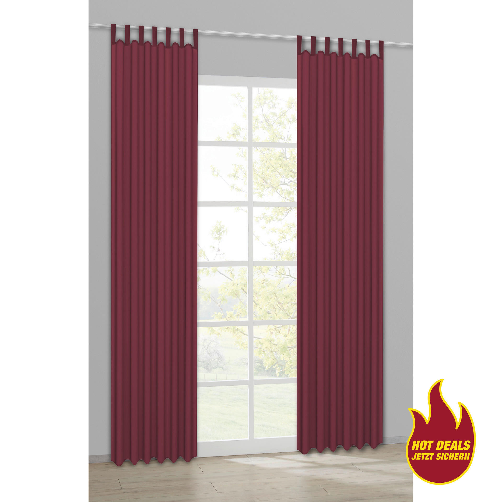 Sensation Schlaufenvorhang Look burgund B/L: ca. 140x235 cm