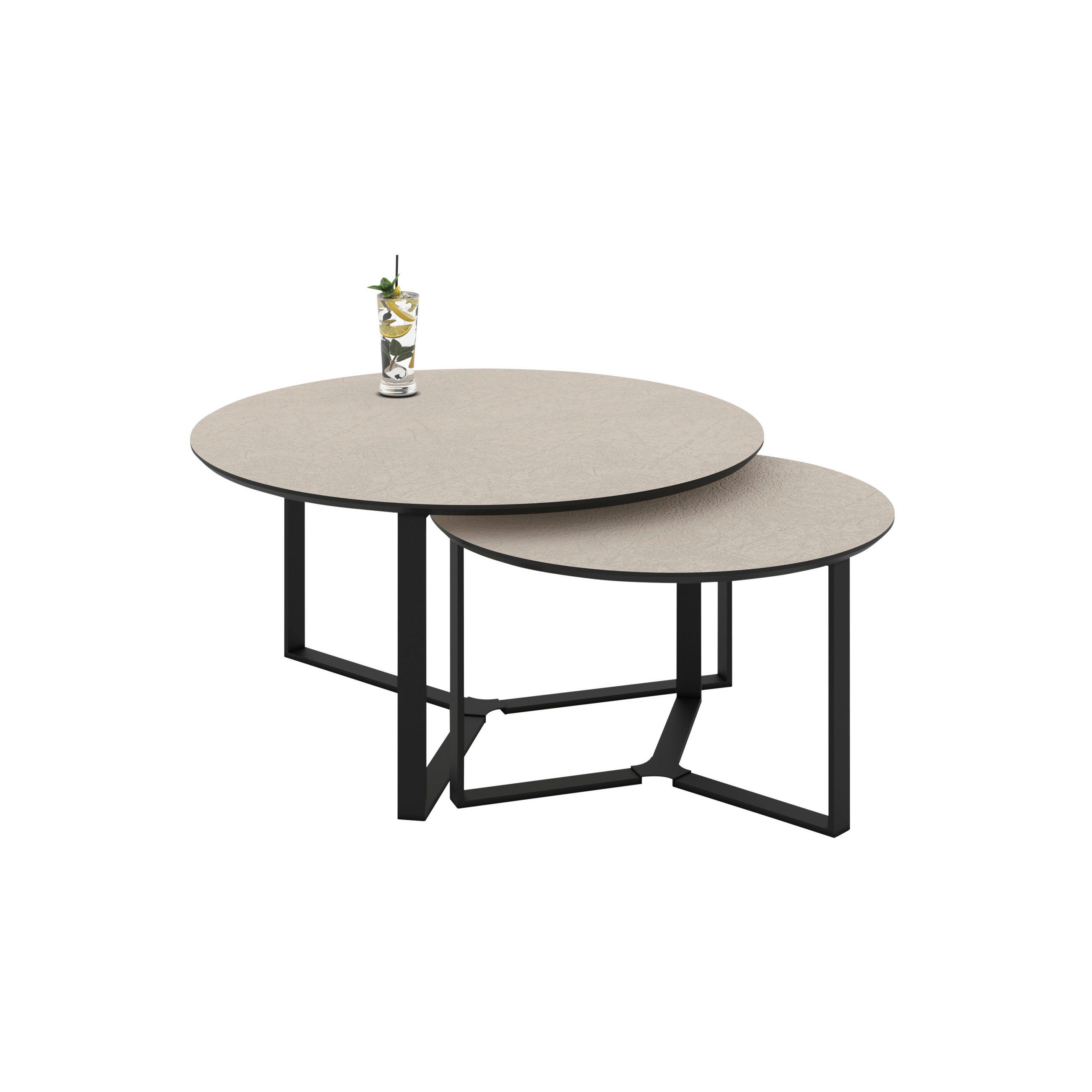 Hela Couchtisch Massa hellbraun Holzwerkstoff Metall B/H: ca. 80x45 cm