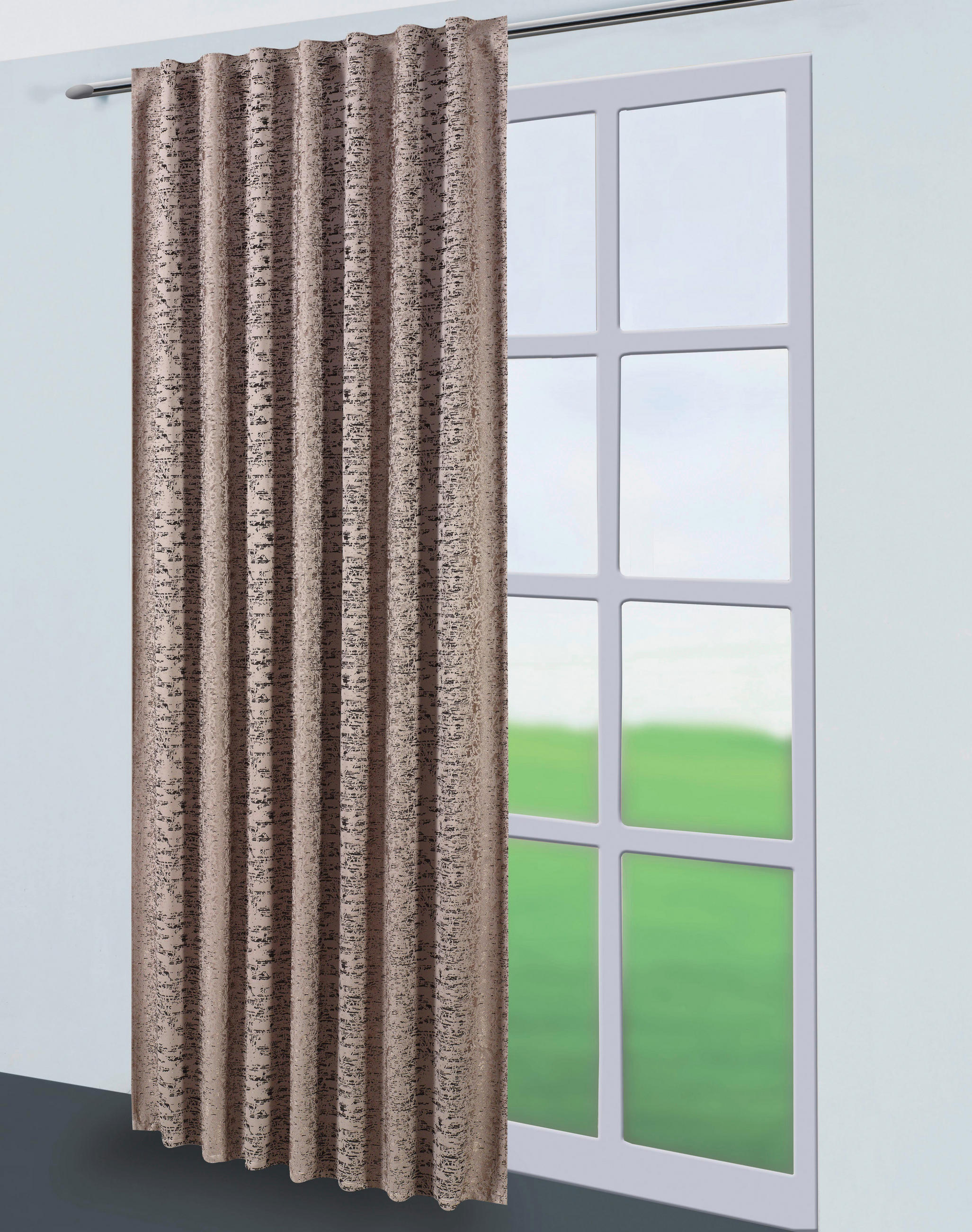 Thumbnail - Kombivorhang Gizem taupe B/L: ca. 140x245 cm