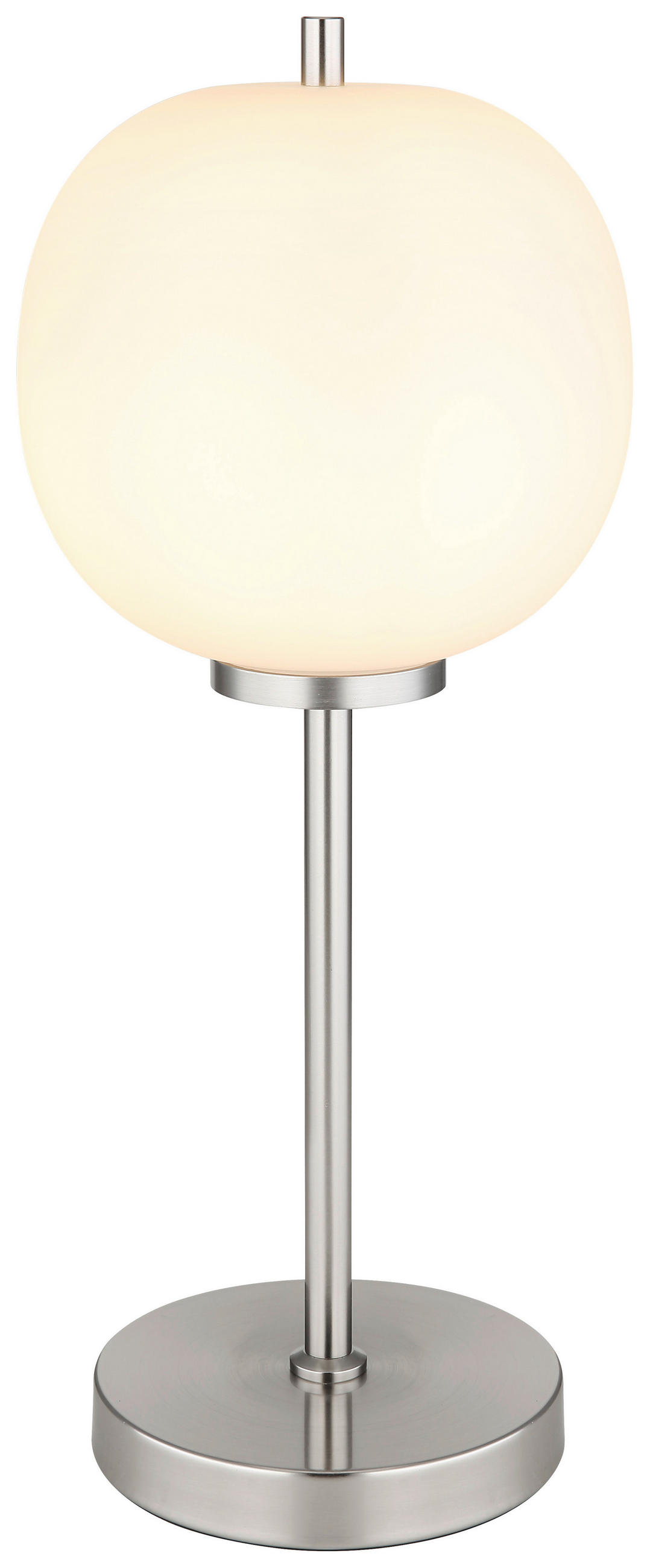GLOBO Tischleuchte nickel Glas Metall H/D: ca. 45x18,5 cm 1 Brennstellen
