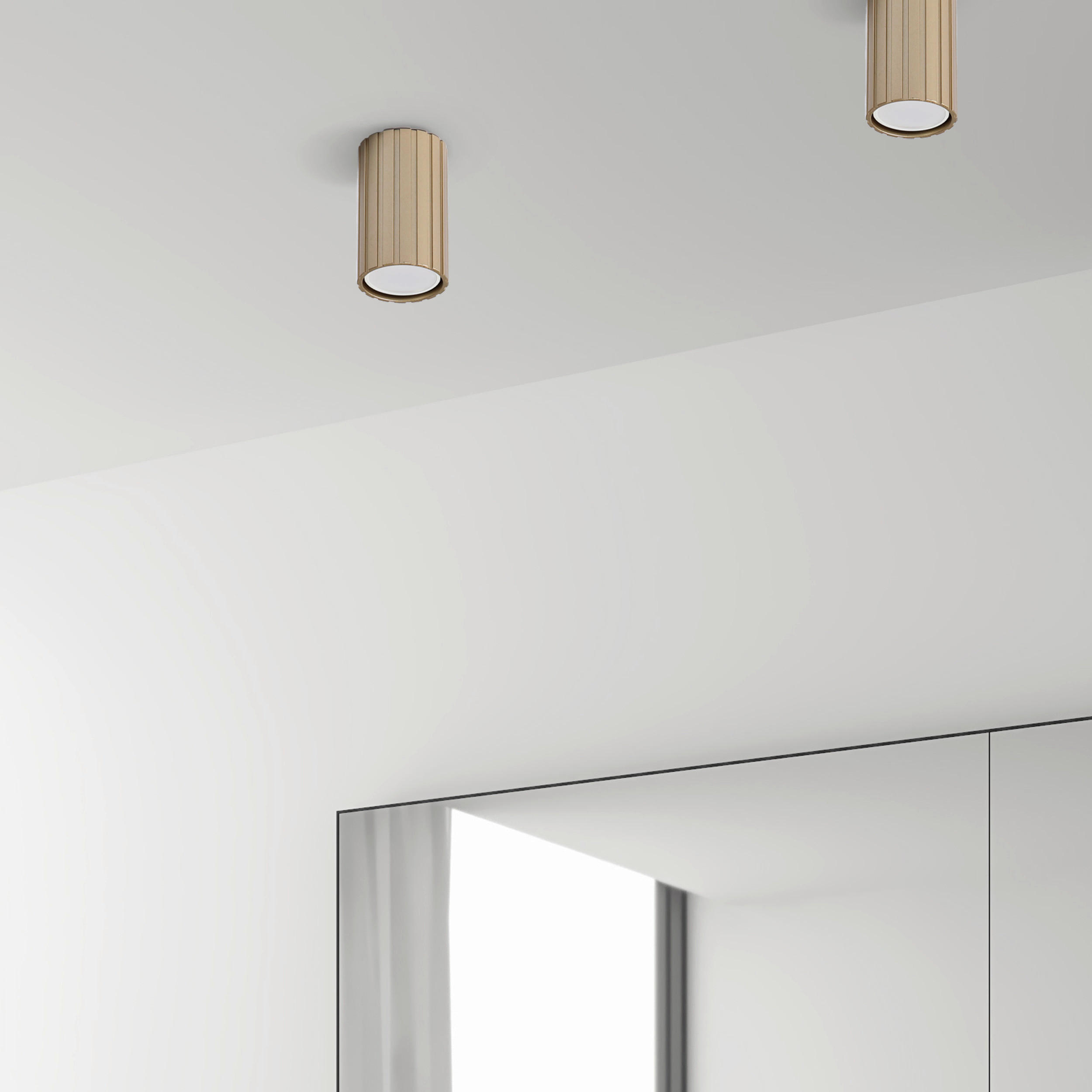 Thumbnail - Lamkur Strahler Prisma gold Stahl B/H/L: ca. 6,5x10x6,5 cm 1 Brennstellen