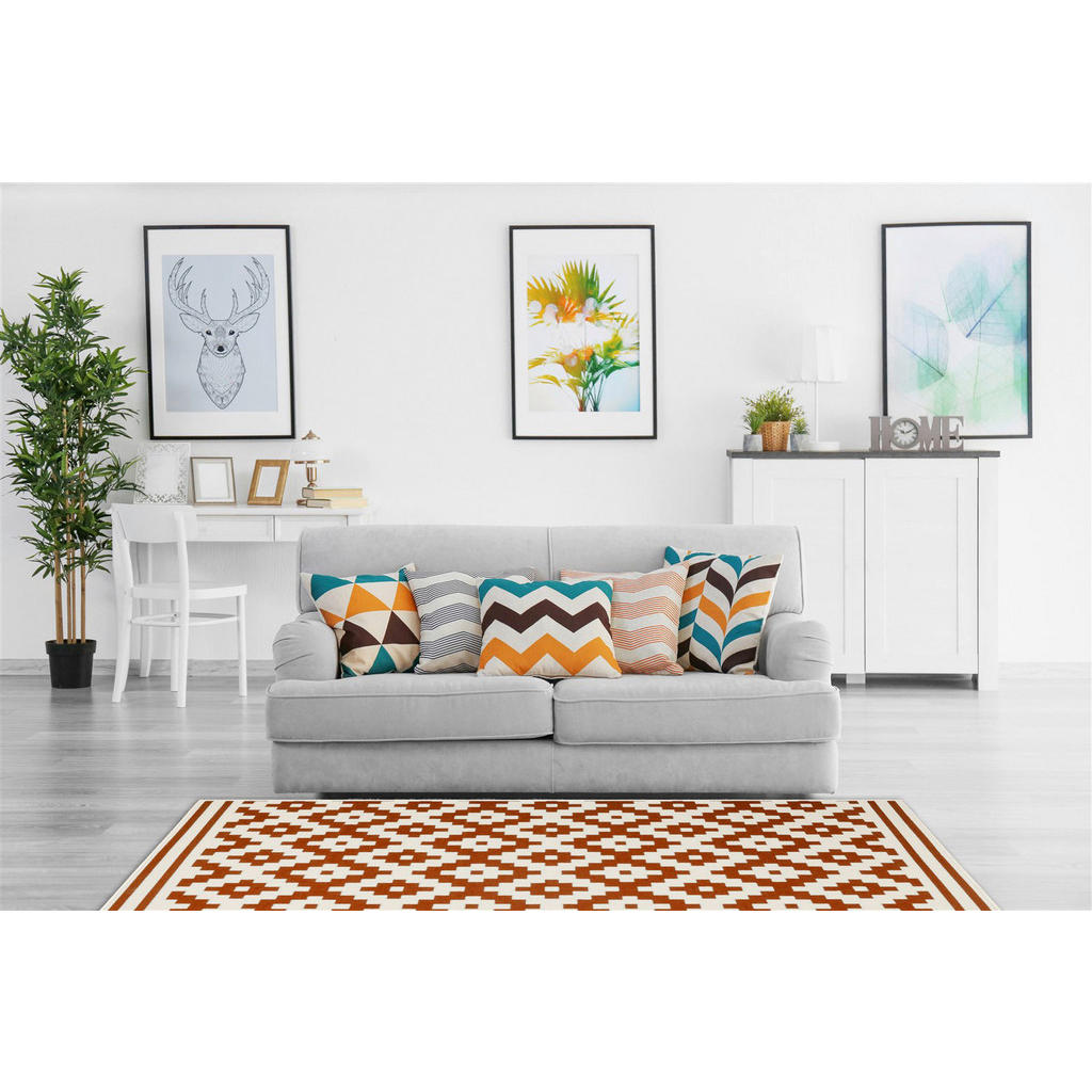 Thumbnail - Kayoom Kurzflorteppich Now! 325 orange B/L: ca. 160x230 cm