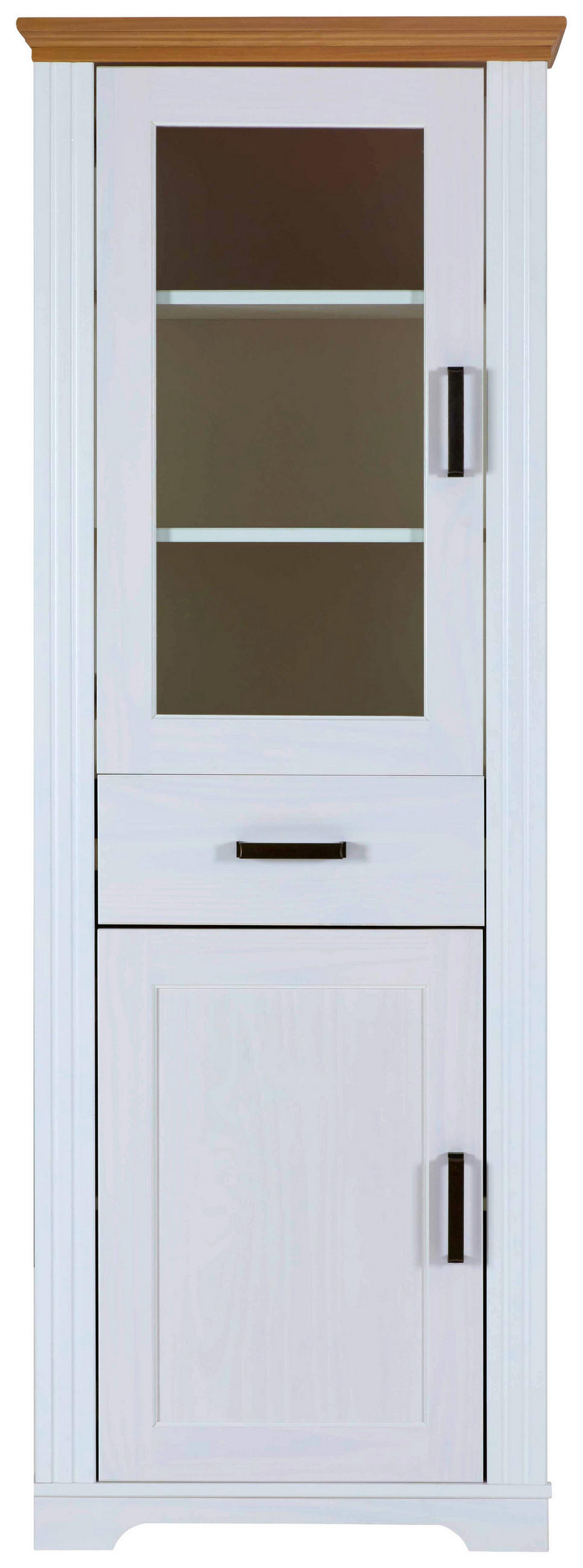 Säulenvitrine Maluno weiß lackiert Holz B/H/L: ca. 41x193,1x68 cm