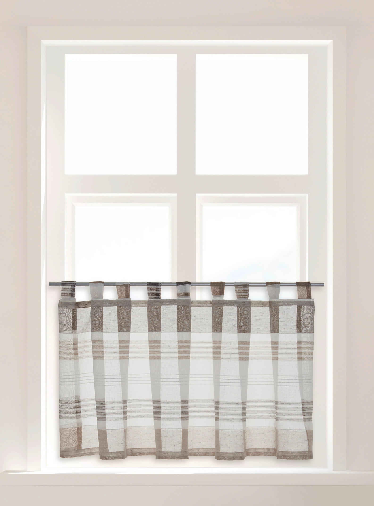 POCOline Scheibengardine Havana braun B/L: ca. 140x50 cm