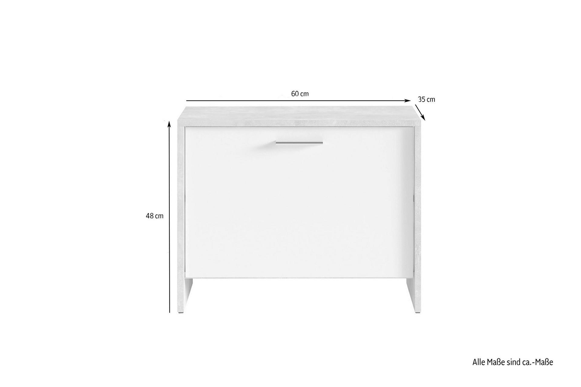 Thumbnail - Sitzbank BEN weiß schwarz B/H/T: ca. 60x48x35 cm