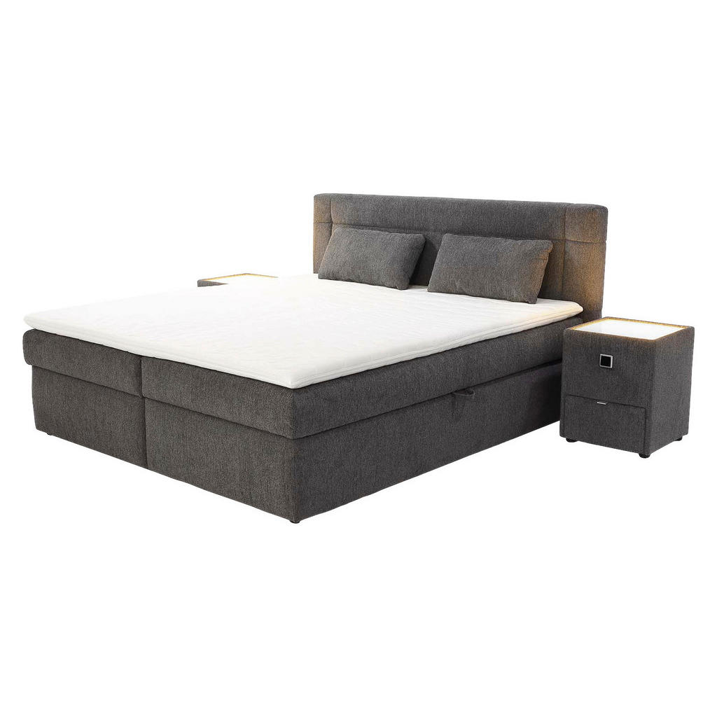 Thumbnail - Boxbett dunkelgrau Liegefläche B/L: ca. 200x180 cm