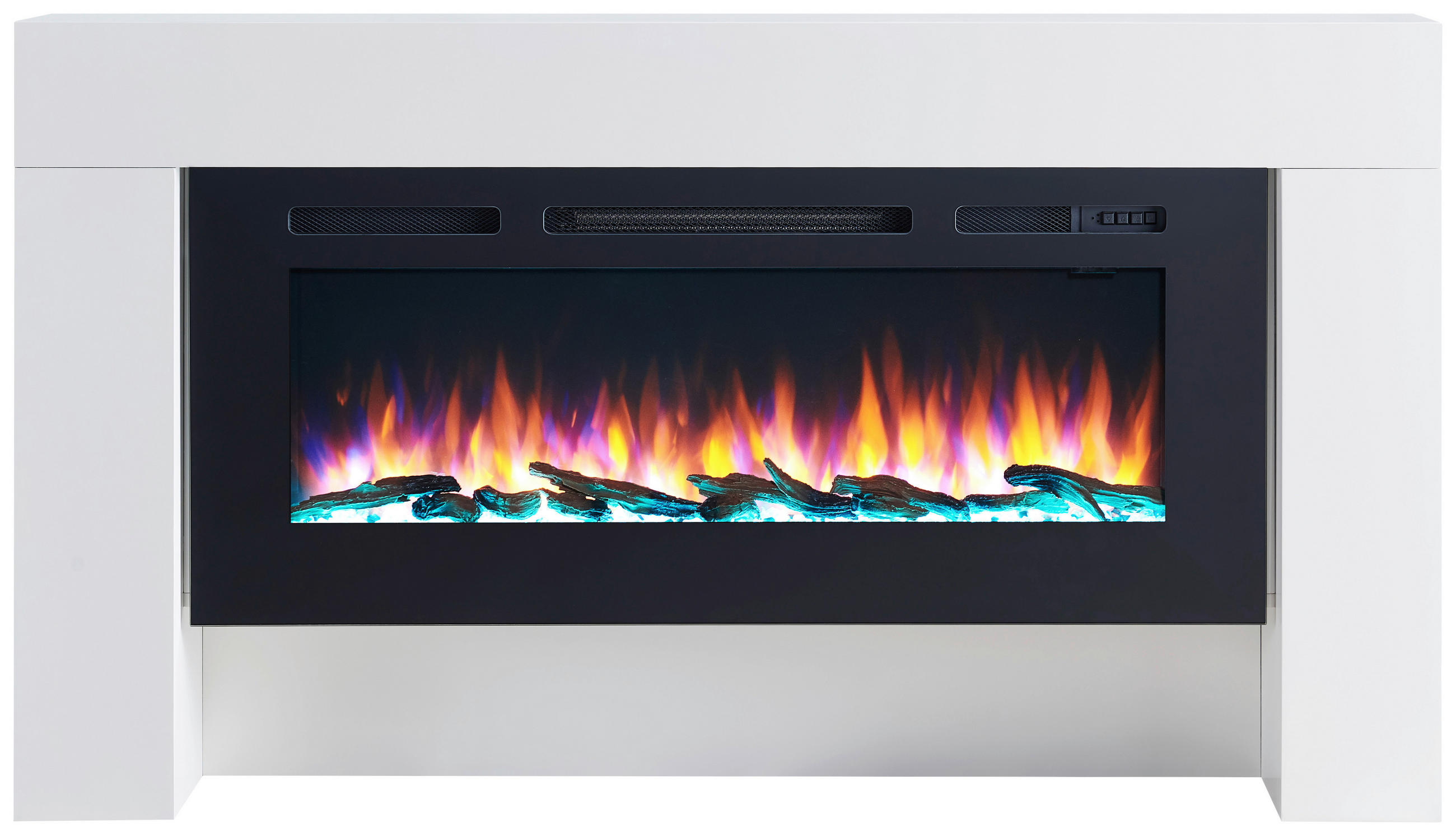 Balderia Elektrischer Kamin Elektrischer-Kamin Zeus weiß MDF Metall B/H/T: ca. 88x161x21 cm ca. 2000 W