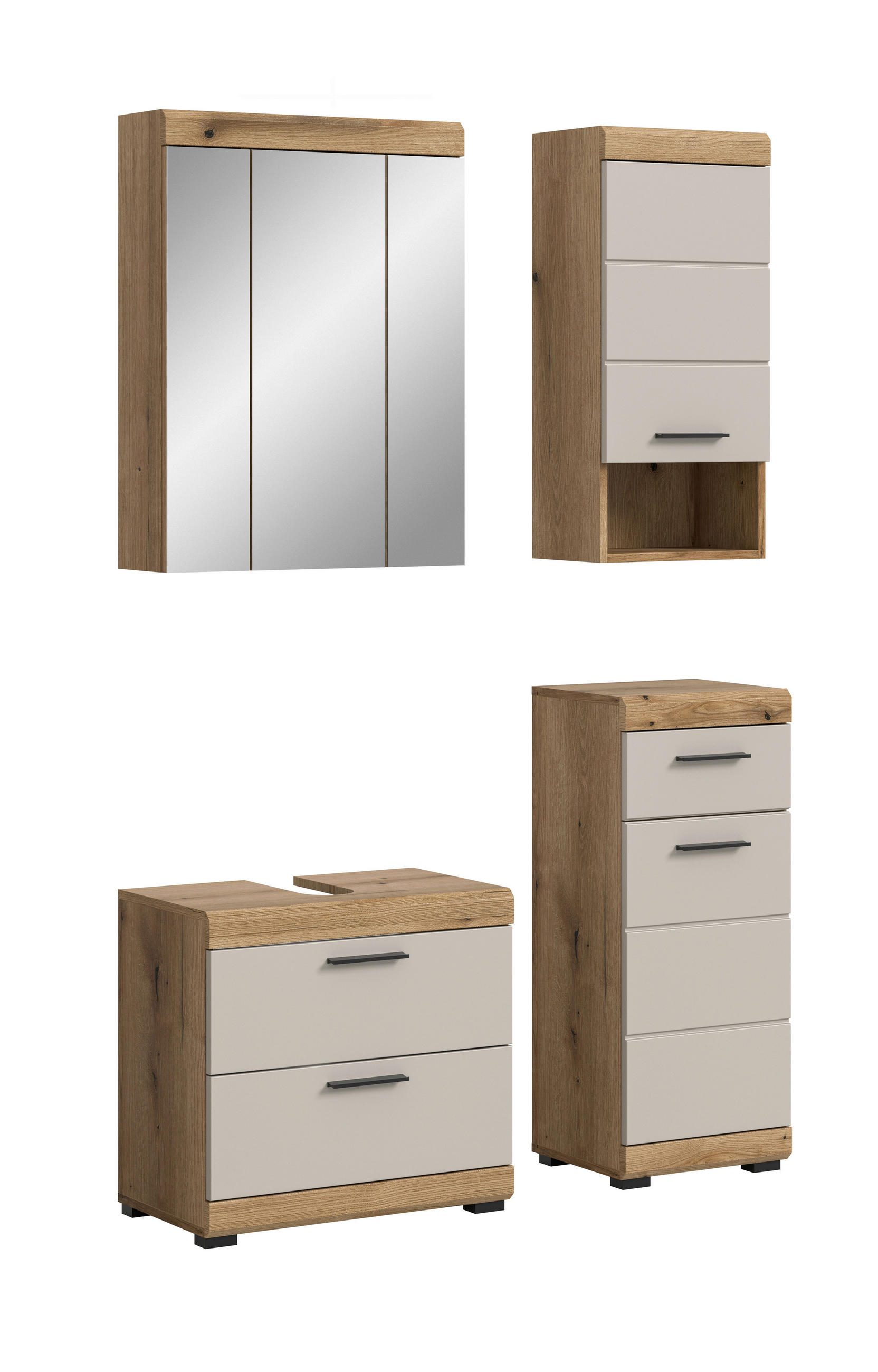 Badezimmer-Set Scout Evoke Oak Nachbildung Kaschmirgrau Nachbildung B/H/T: ca. 112x191x34 cm