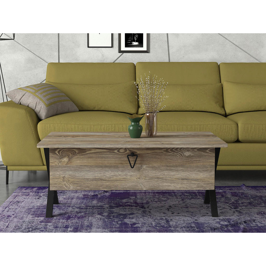 Thumbnail - Couchtisch Zeth Eiche Nachbildung B/H/T: ca. 90x39x60 cm