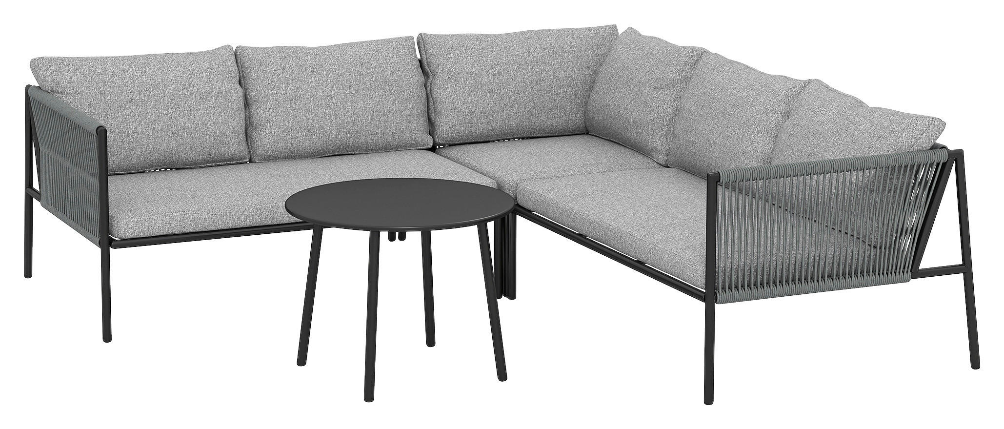 Outsunny Rattan Gartenmöbel Set dunkelgrau Polyethylen B/H/L: ca. 80x60,5x116 cm