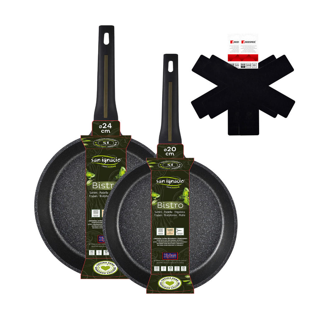 Thumbnail - BERGNER Pfannenset Bistro schwarz Aluguss 4 tlg.