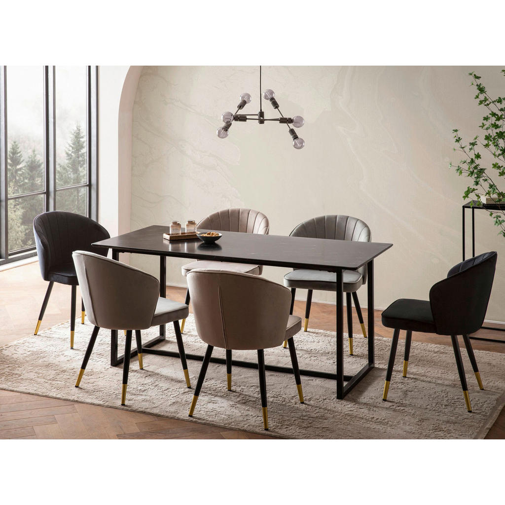 Thumbnail - Esstisch schwarz Marmor Optik B/H/T: ca. 120x76x60 cm