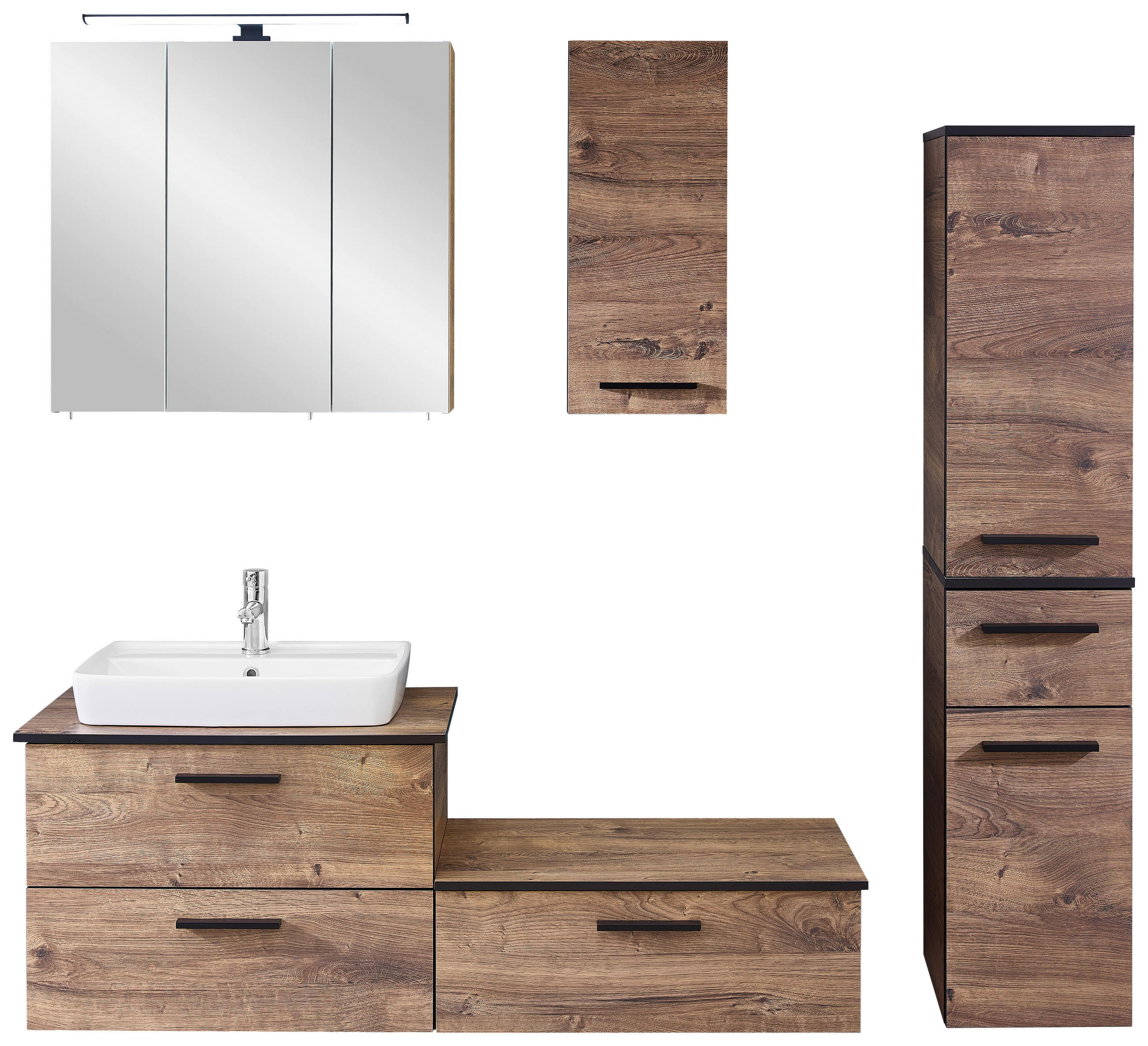 Thumbnail - Badezimmer-Set Quickset 374 Eiche Ribeck Nachbildung B/H/T: ca. 142x200x44,5 cm