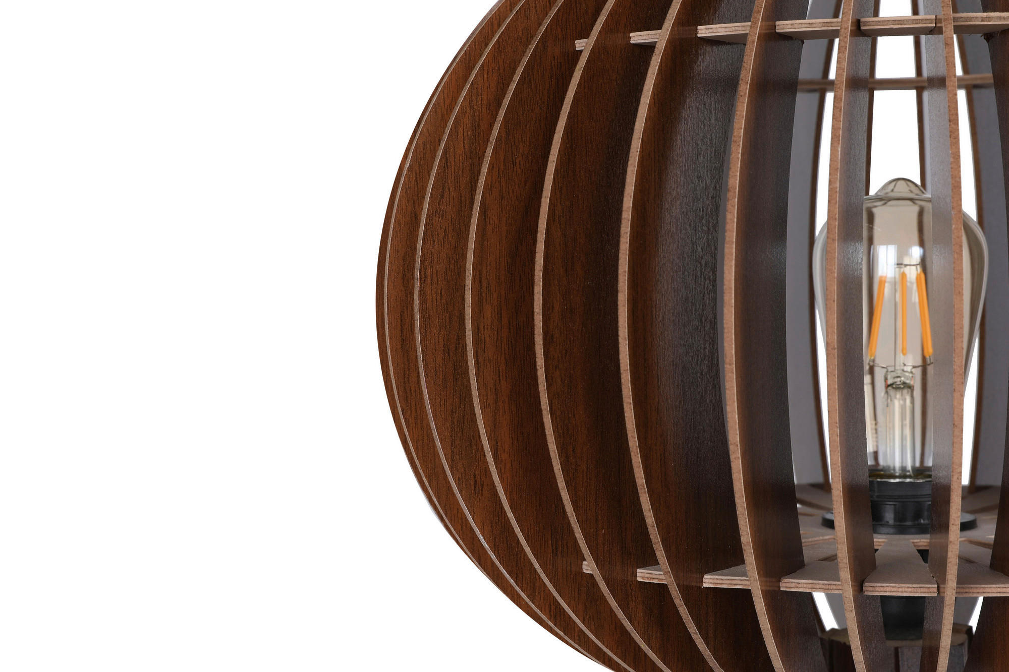 Thumbnail - Opviq Stehleuchte nussbaum MDF B/H/T/L/D: ca. 36x145x36x36x36 cm E27 1 Brennstellen