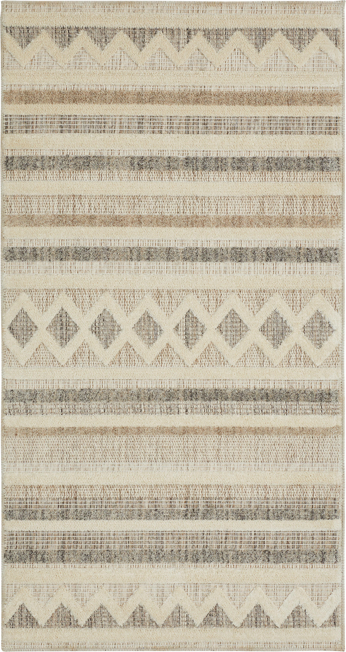 Thumbnail - Webteppich Crosby Cremegrau B/L: ca. 80x150 cm