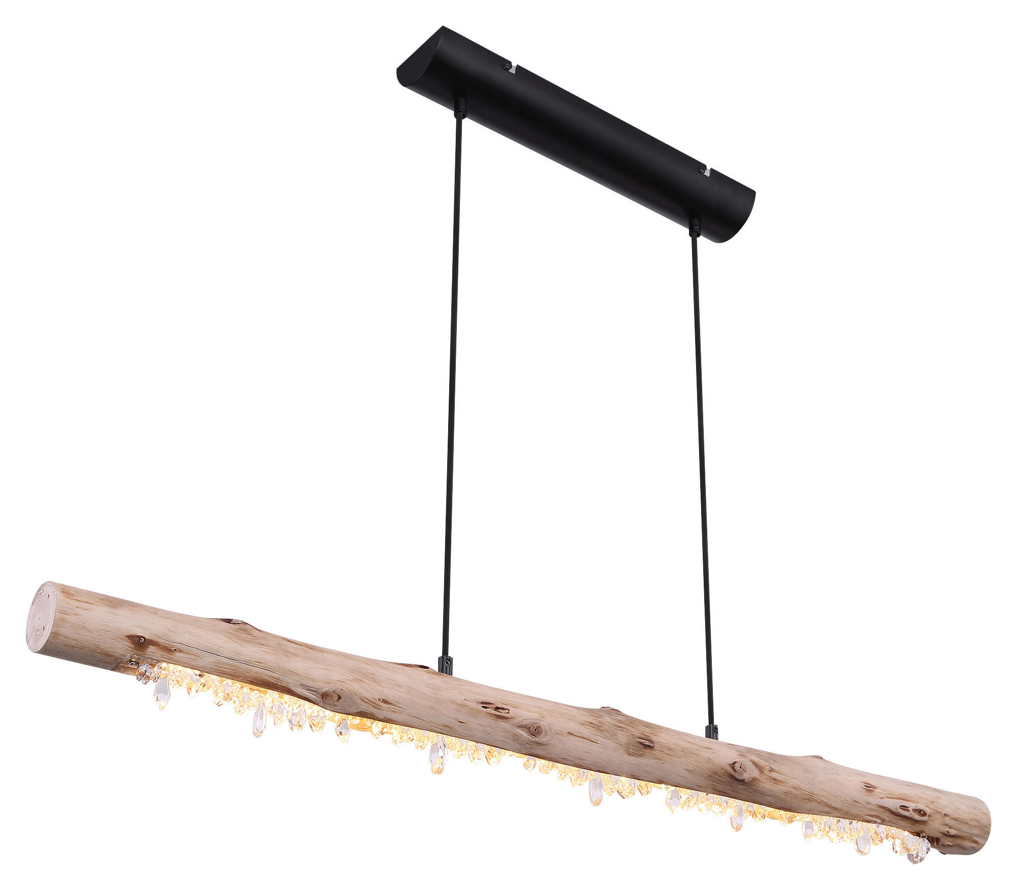 GLOBO Pendelleuchte FELICITAS 15354-15 natur schwarz Holz Metall B/H/T: ca. 100x150x8 cm
