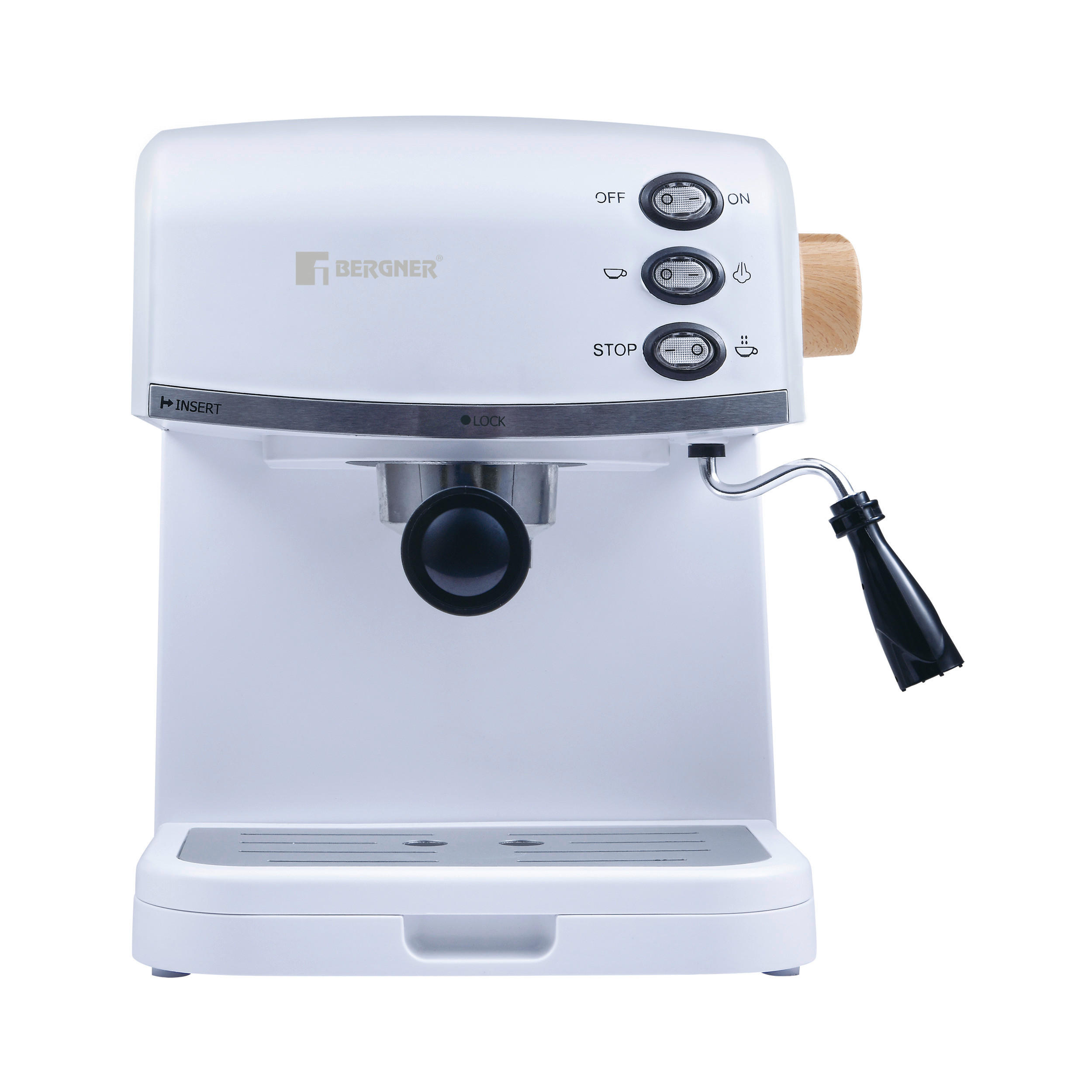 BERGNER Espressomaschine weiß Aluminium B/H/L: ca. 29,5x31x33,5 cm