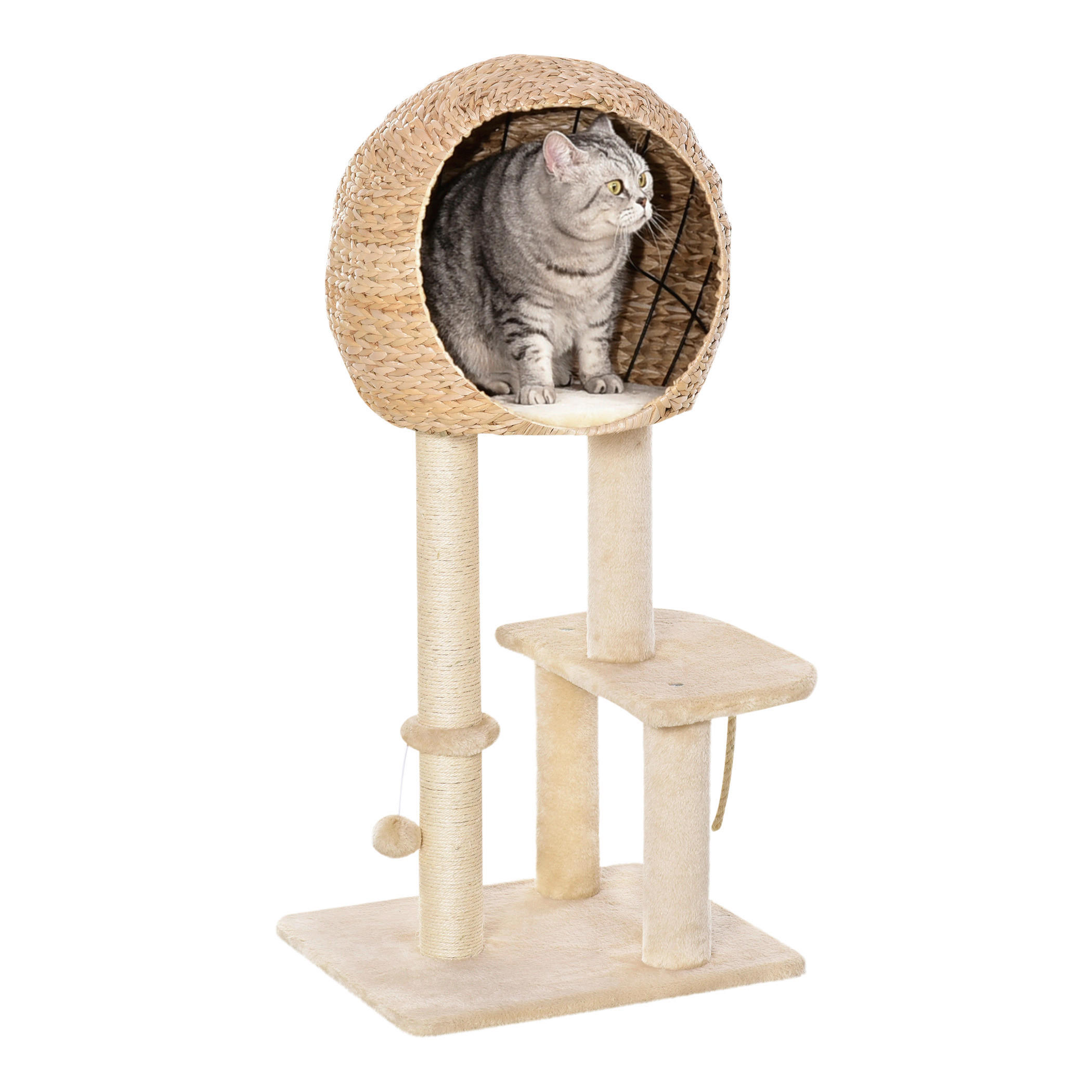 PawHut Kratzbaum beige Polypropylen B/H/L: ca. 40x48x100 cm