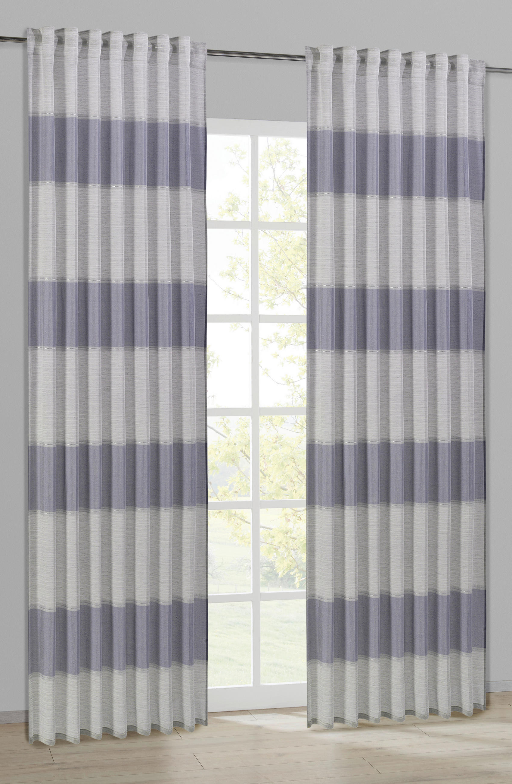 Kombivorhang Petra blau B/L: ca. 140x245 cm