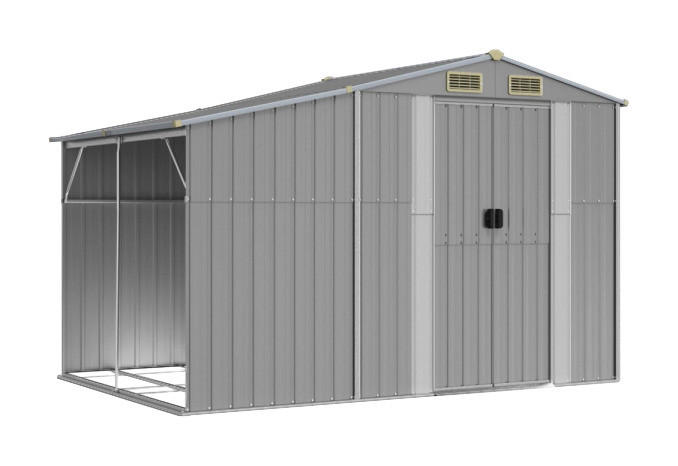 vidaXL Gartenhaus grau B/H/T: ca. 277x179x192,5 cm