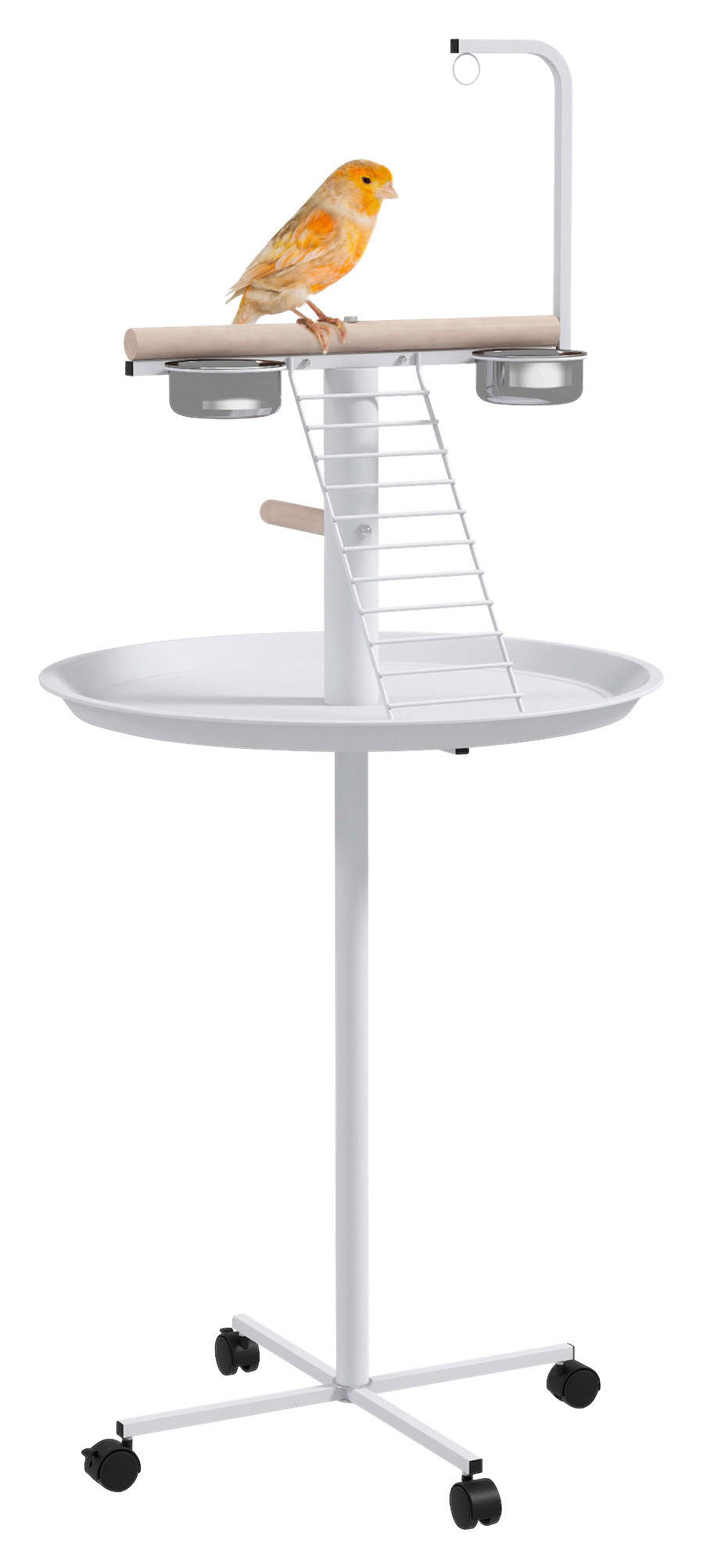 PawHut Vogelstange weiß Holz B/H/L: ca. 60x138x60 cm