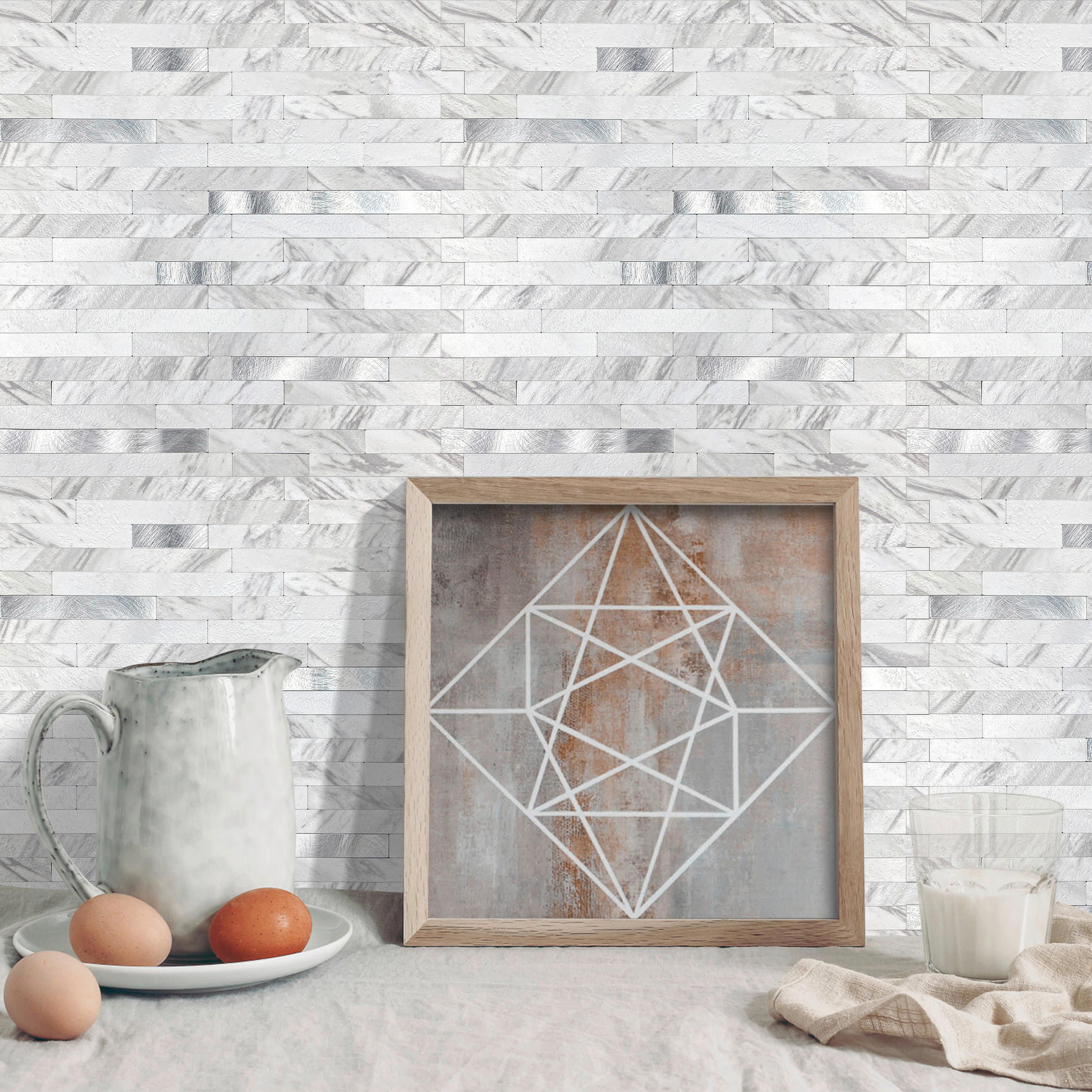 Thumbnail - Wandfliesen Silbergrau B/L: ca. 29,2x29,7 cm