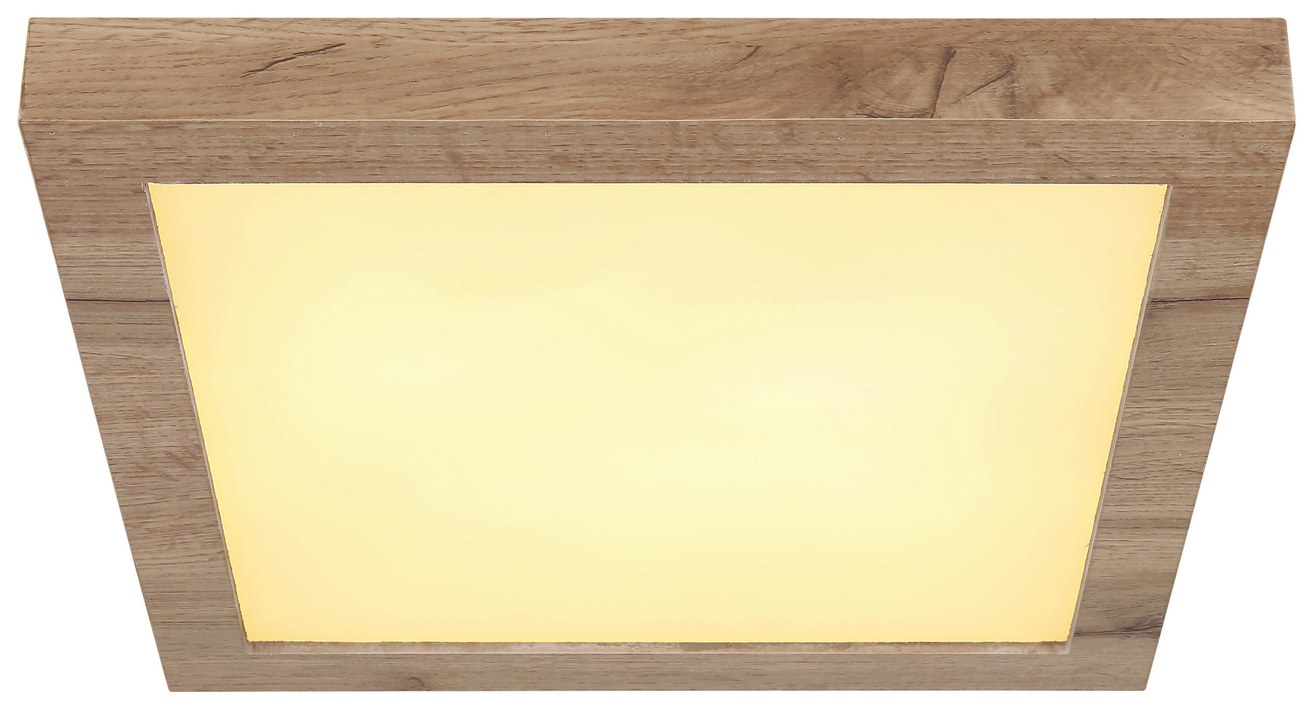 GLOBO LED-Deckenleuchte dunkelbraun weiß Metall Kunststoff MDF B/H/T: ca. 35x6x35 cm