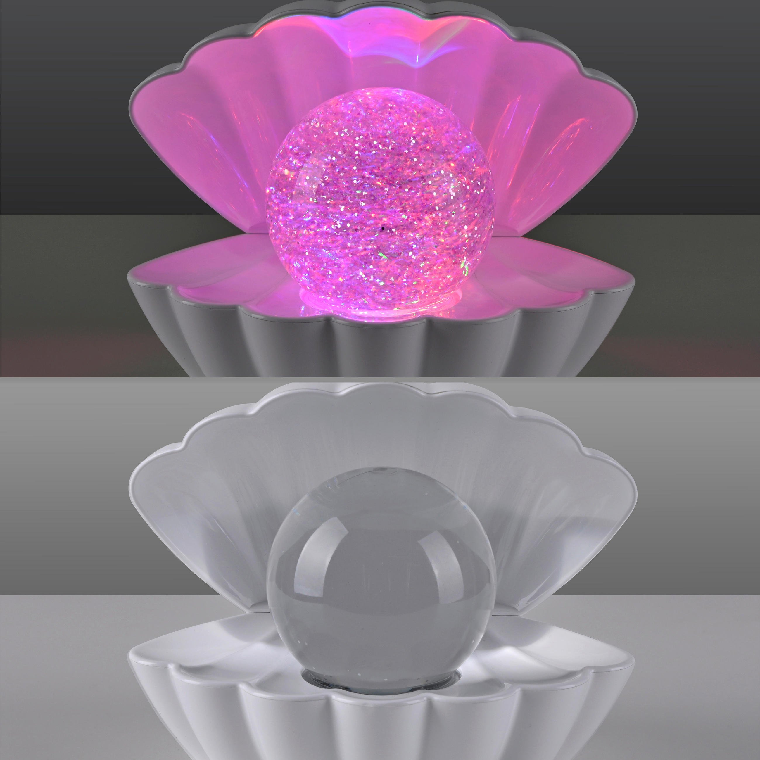 Thumbnail - Just Light LED-Dekoleuchte Muschel weiß Kunststoff B/H/D: ca. 18x13x14,8 cm