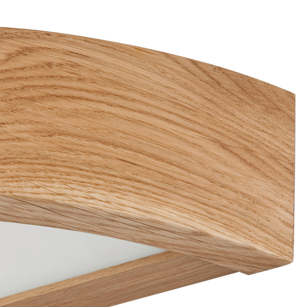 Thumbnail - Lamkur Deckenleuchte EVELINE WALL Eiche Glas Holz H/L: ca. 8x40,5 cm E27 1 Brennstellen