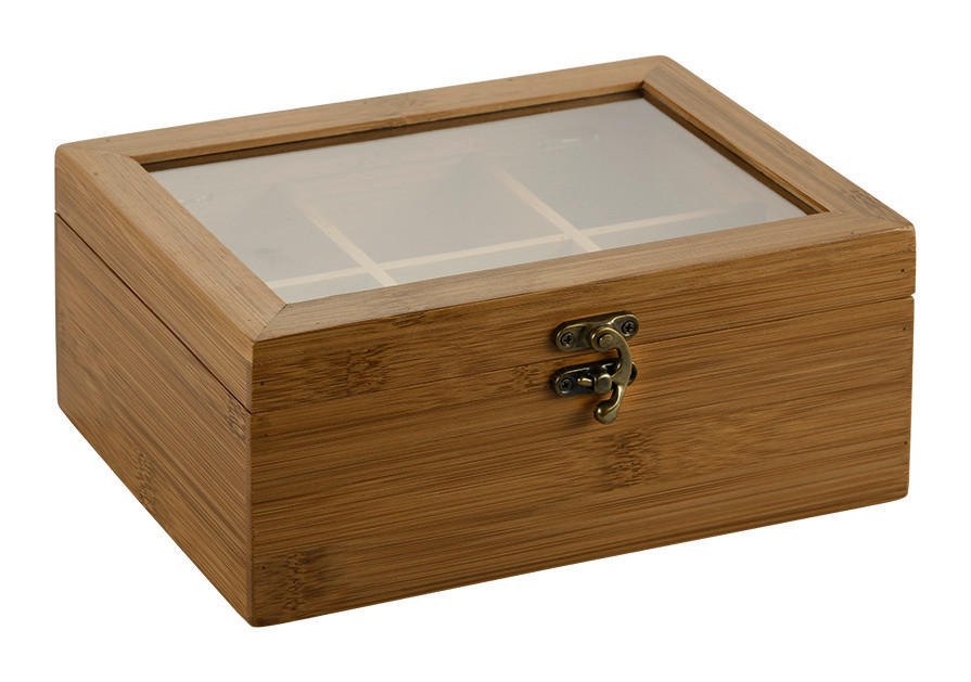 Kesper Teebox braun Bambus B/H/L: ca. 16x9x21,8 cm