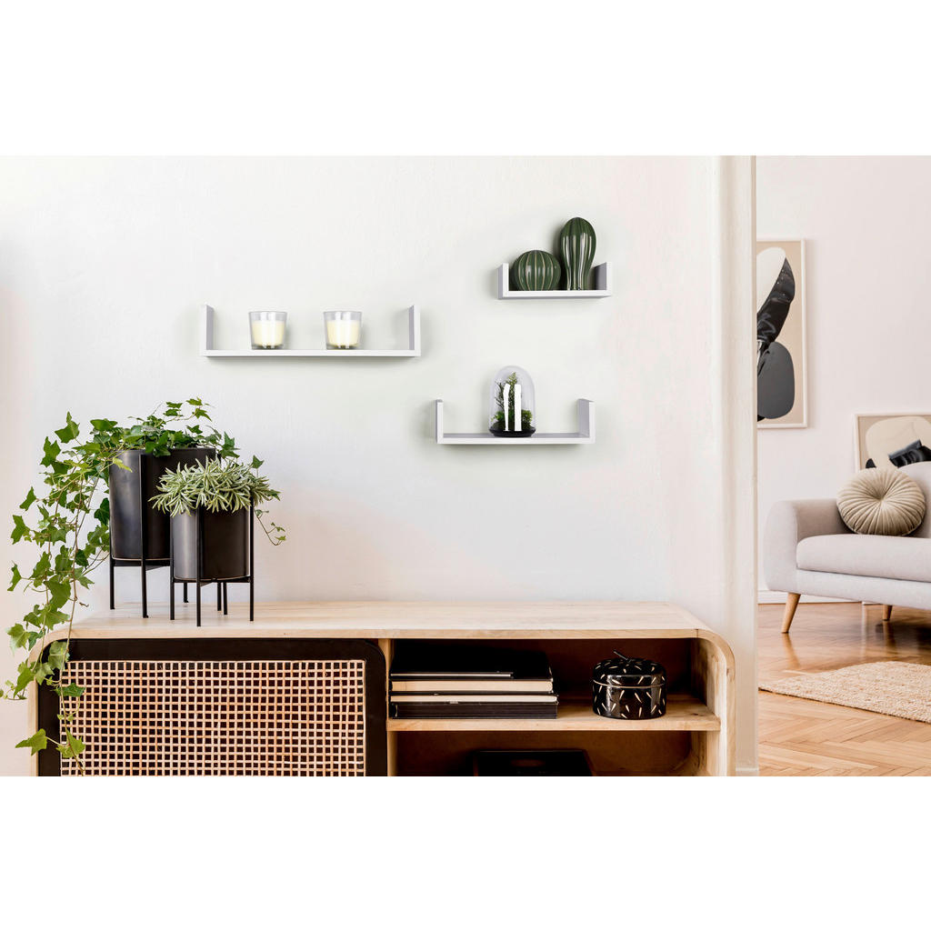 Thumbnail - Wandregal Ava weiß B/H/T: ca. 42,5x10x9,8 cm