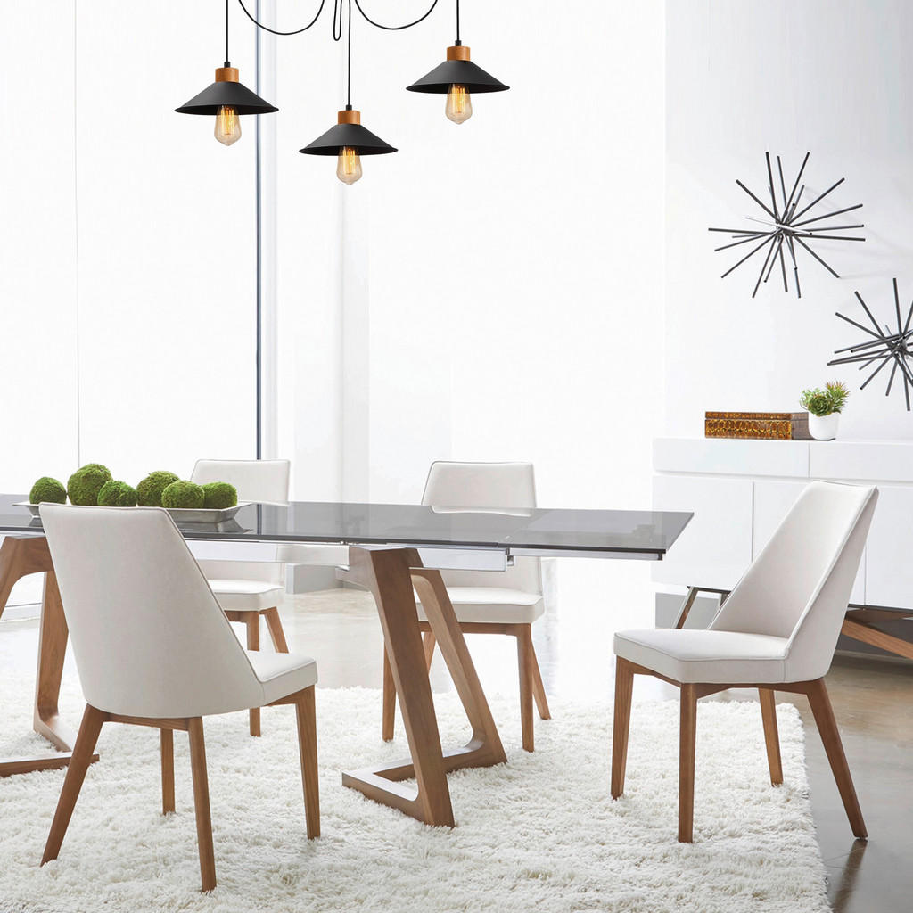 Thumbnail - Opviq Pendelleuchte Manavgat schwarz Holz B/H/T/L/D: ca. 114x100x114x114x114 cm E27 3 Brennstellen